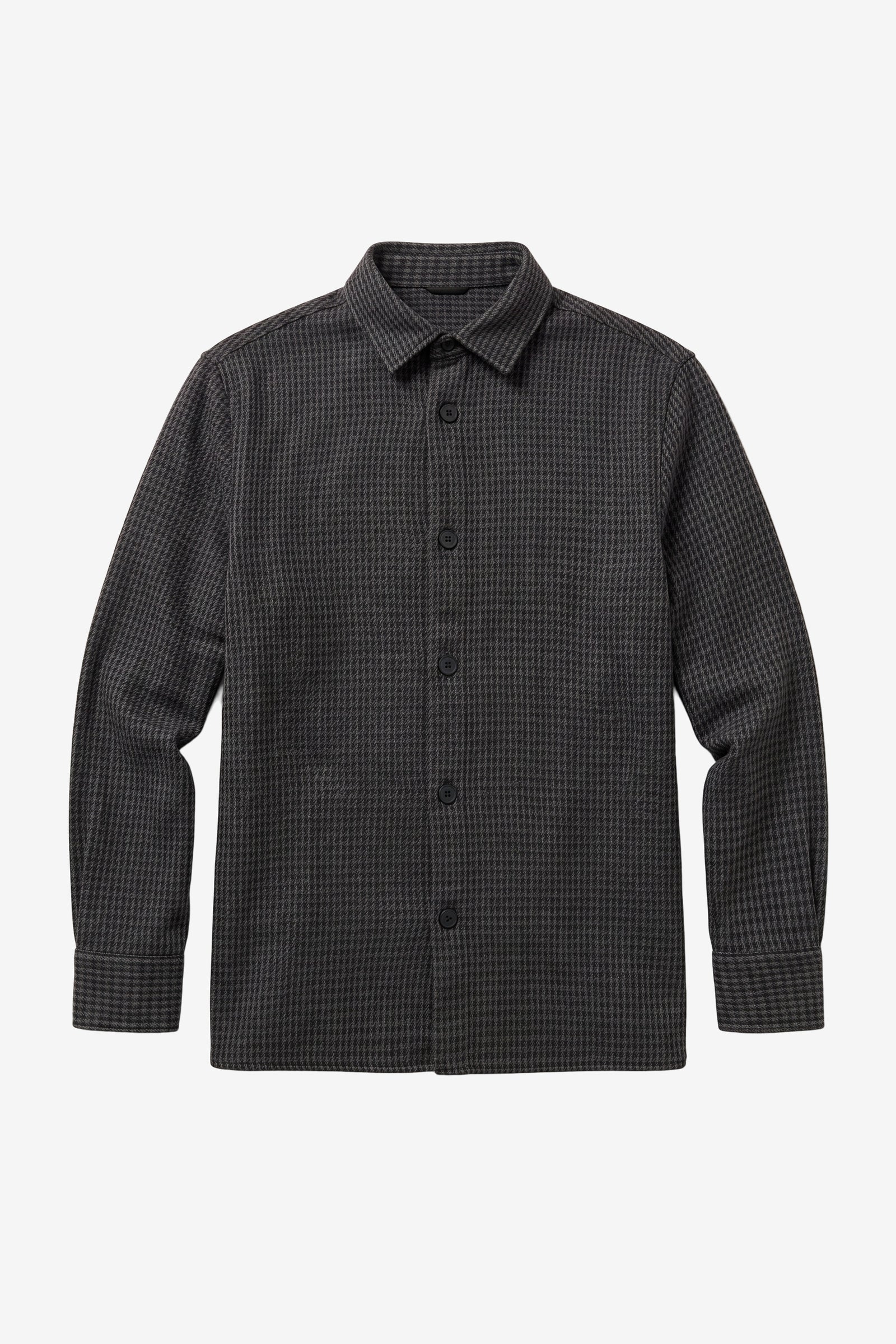 KnowledgeCotton Apparel men vegan Overshirt Loose Houndstooth Grey Check
