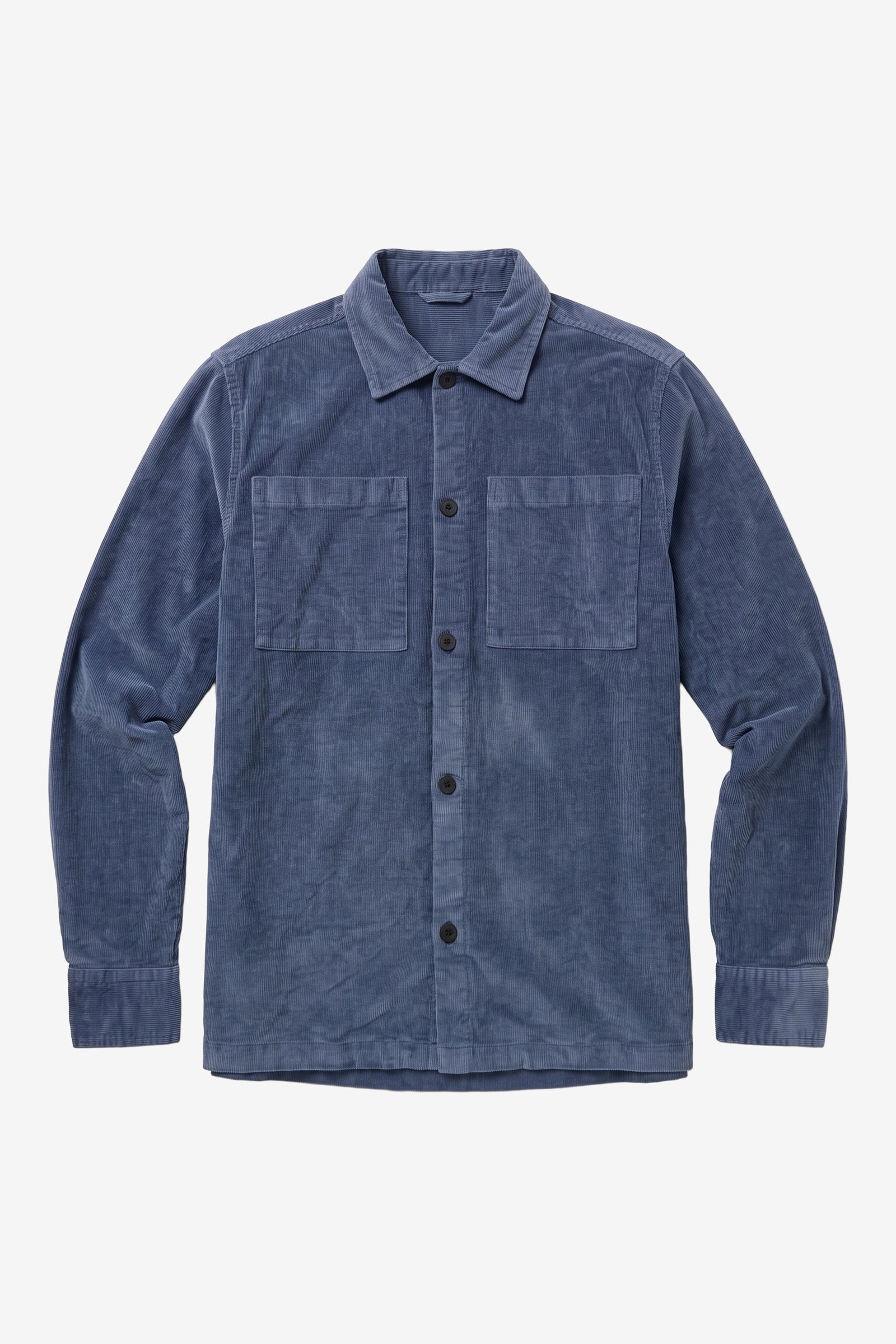 KnowledgeCotton Apparel men vegan Overshirt Loose Corduroy Vintage Indigo