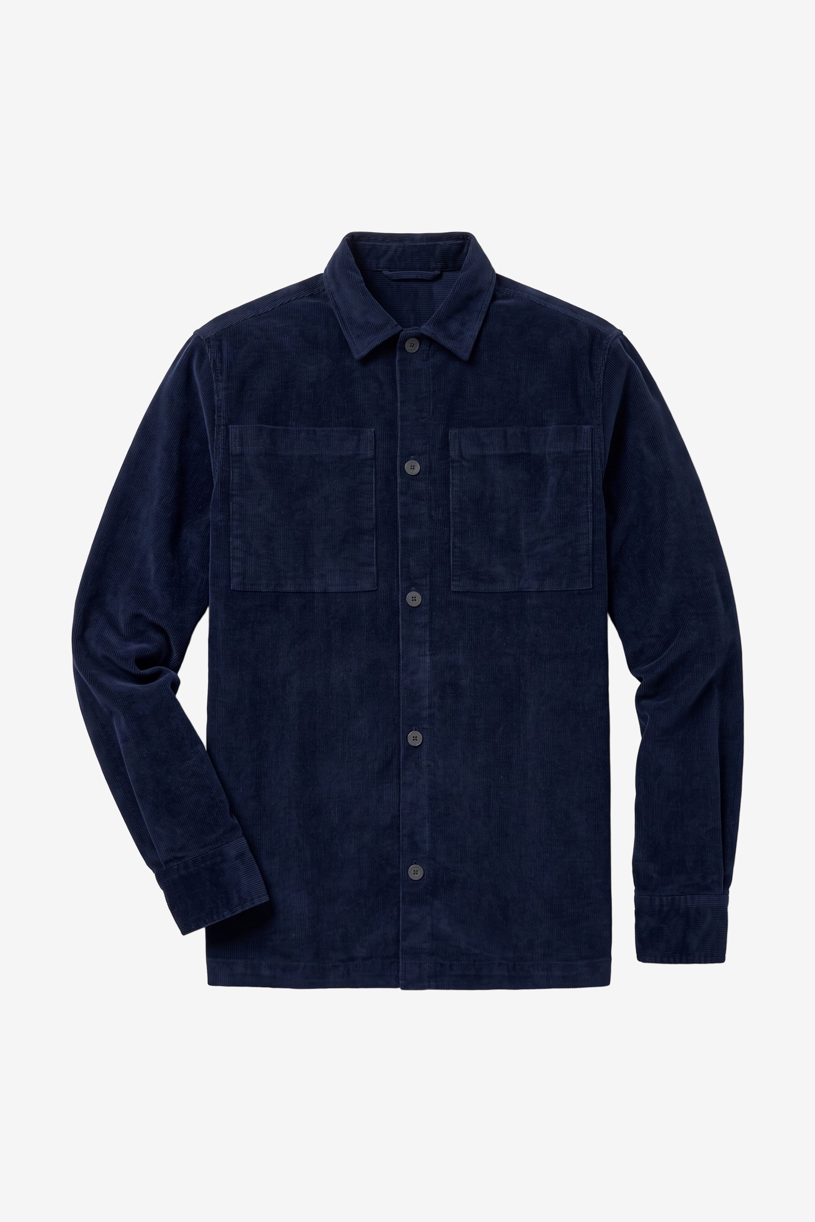 KnowledgeCotton Apparel men vegan Overshirt Loose Corduroy Night Sky Blue