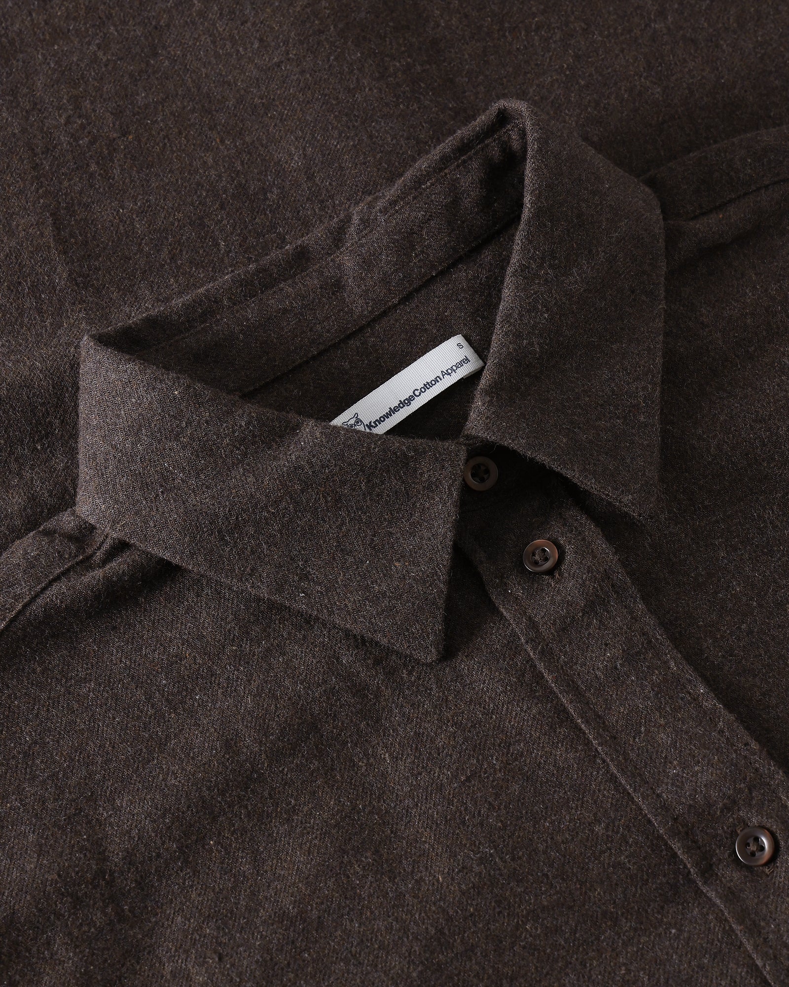 KnowledgeCotton Apparel womens vegan Shirt Vega Relaxed Flannel Chocolate Torte