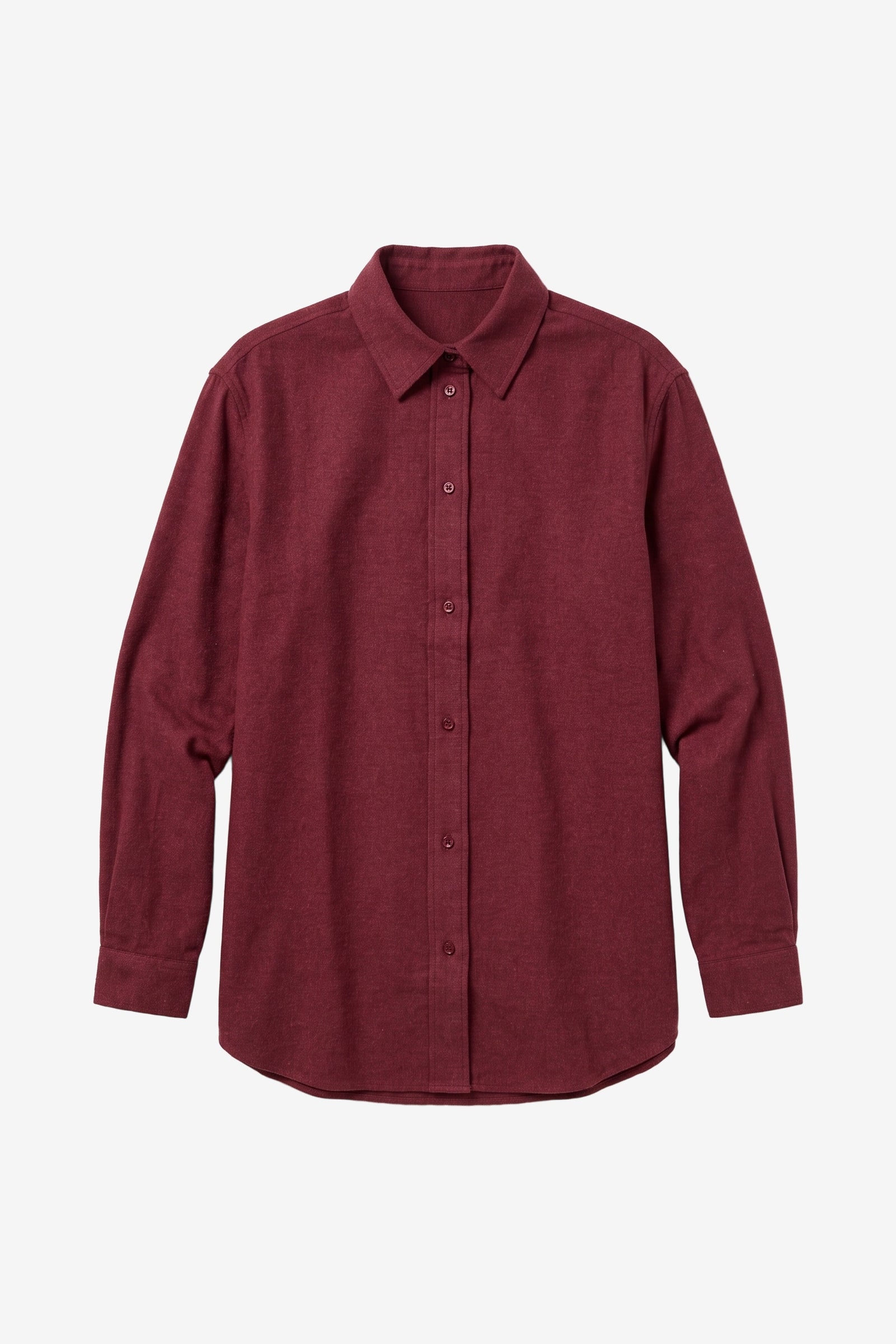 KnowledgeCotton Apparel womens vegan Shirt Vega Relaxed Flannel Burgundy