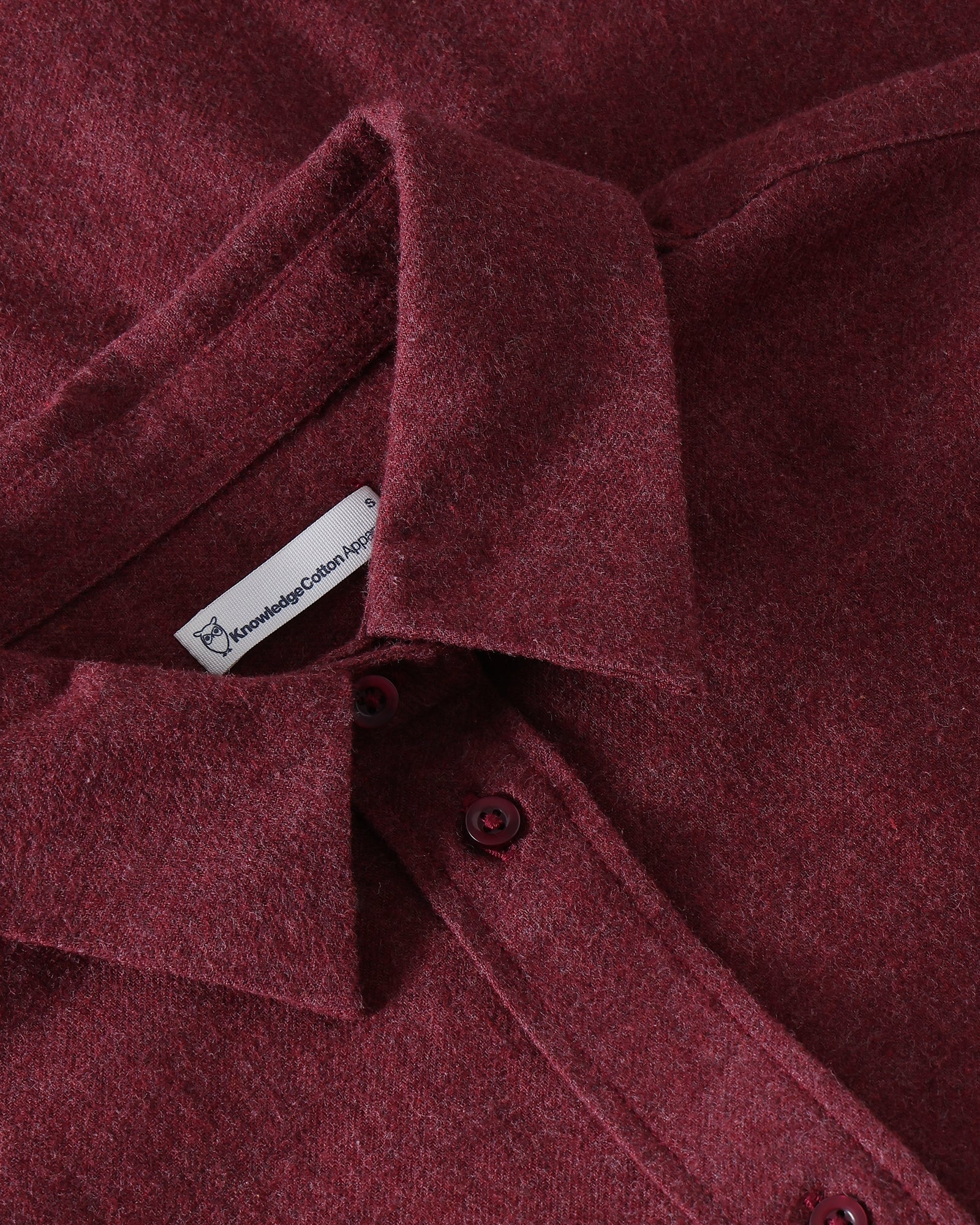 KnowledgeCotton Apparel womens vegan Shirt Vega Relaxed Flannel Burgundy