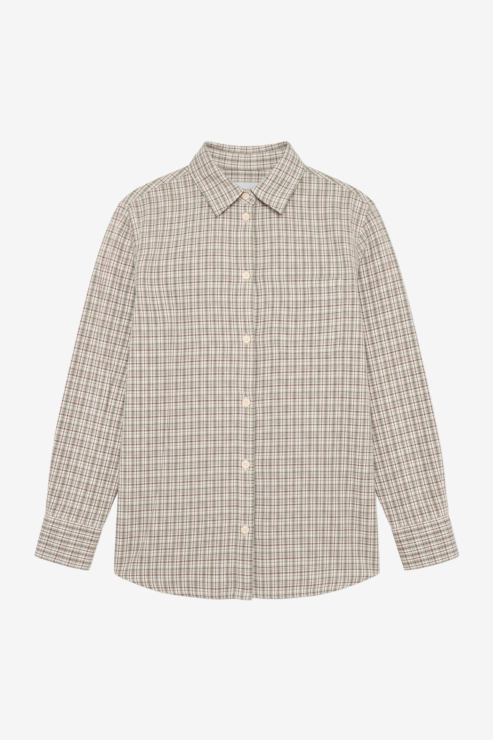 KnowledgeCotton Apparel womens vegan Shirt Relaxed Check Green Check