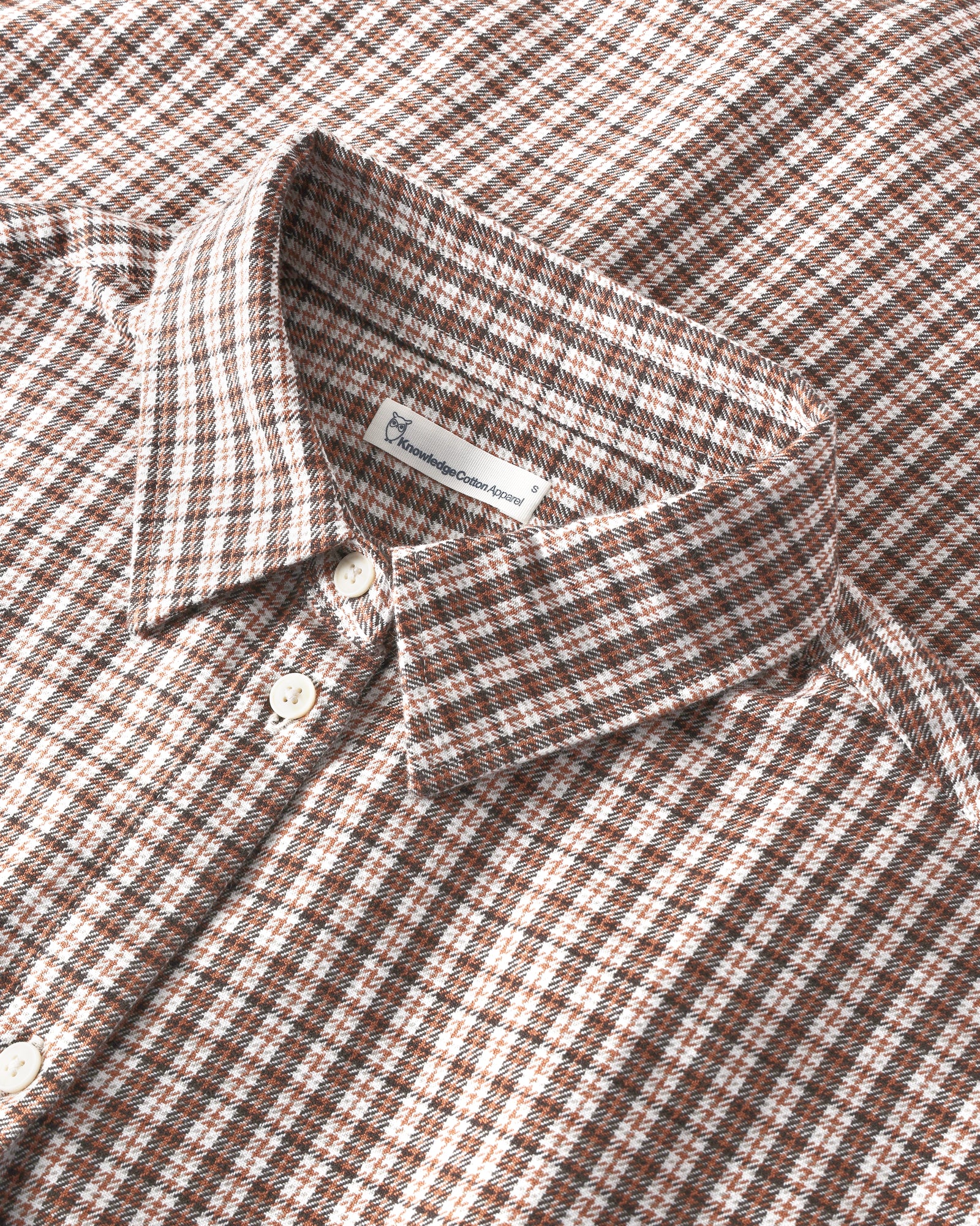 KnowledgeCotton Apparel womens vegan Shirt Relaxed Check Brown Check