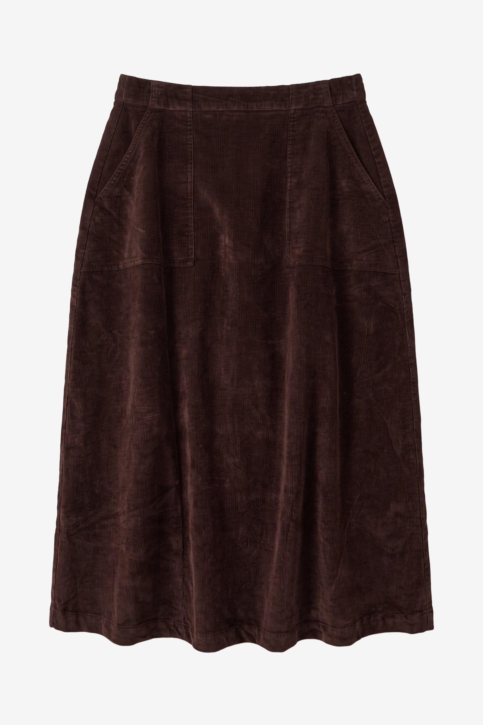 KnowledgeCotton Apparel womens vegan Skirt Corduroy Chocolate Torte