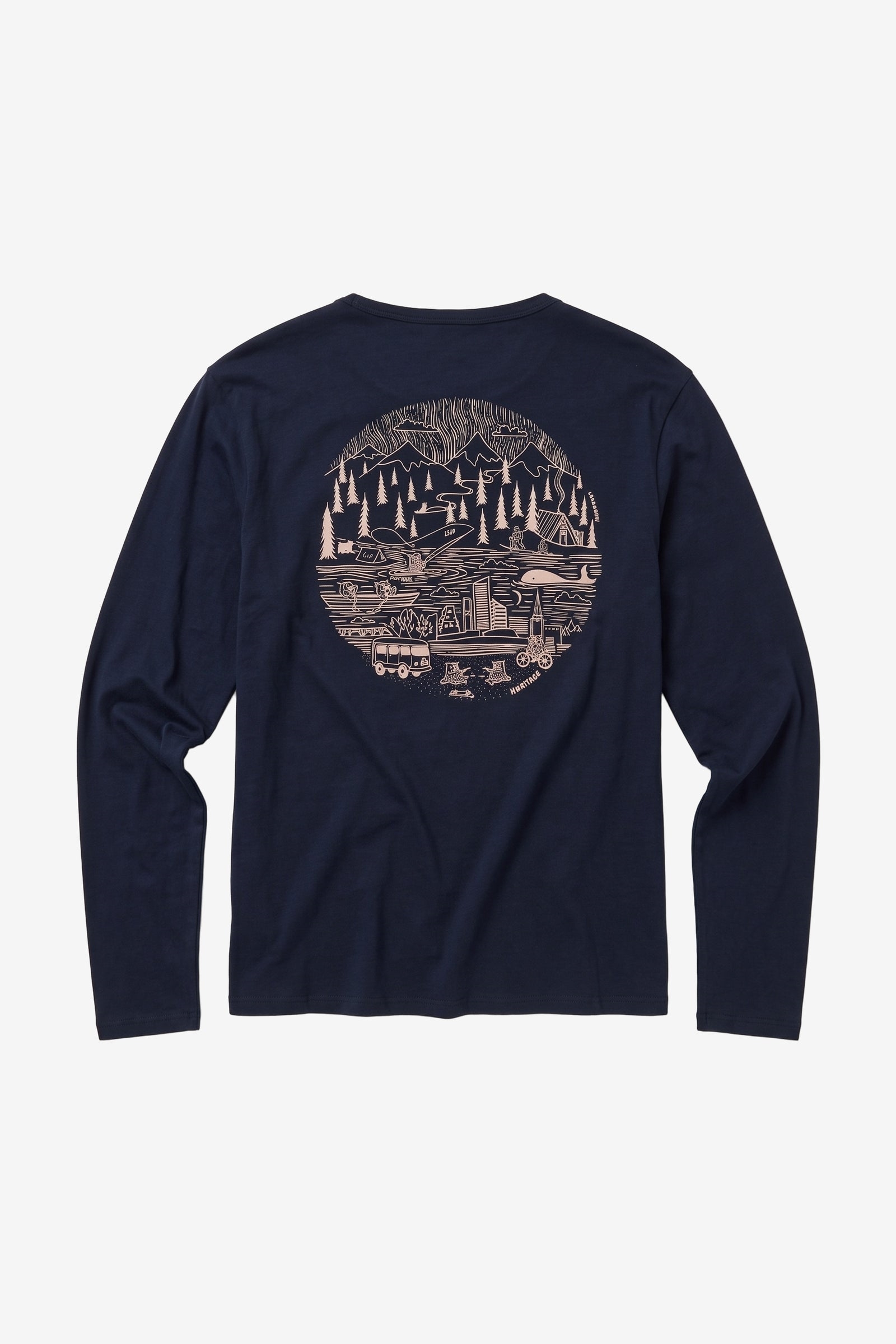 KnowledgeCotton Apparel Herren vegan Langarm Shirt Mit Aufn&Atilde;&curren;her Nacht Himmelblau