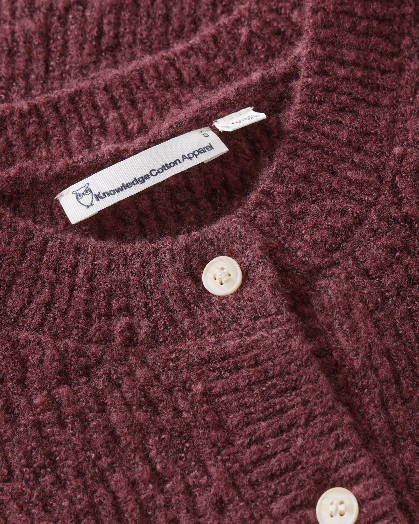 KnowledgeCotton Apparel womens vegan Vest Soufflé Yarn Burgundy