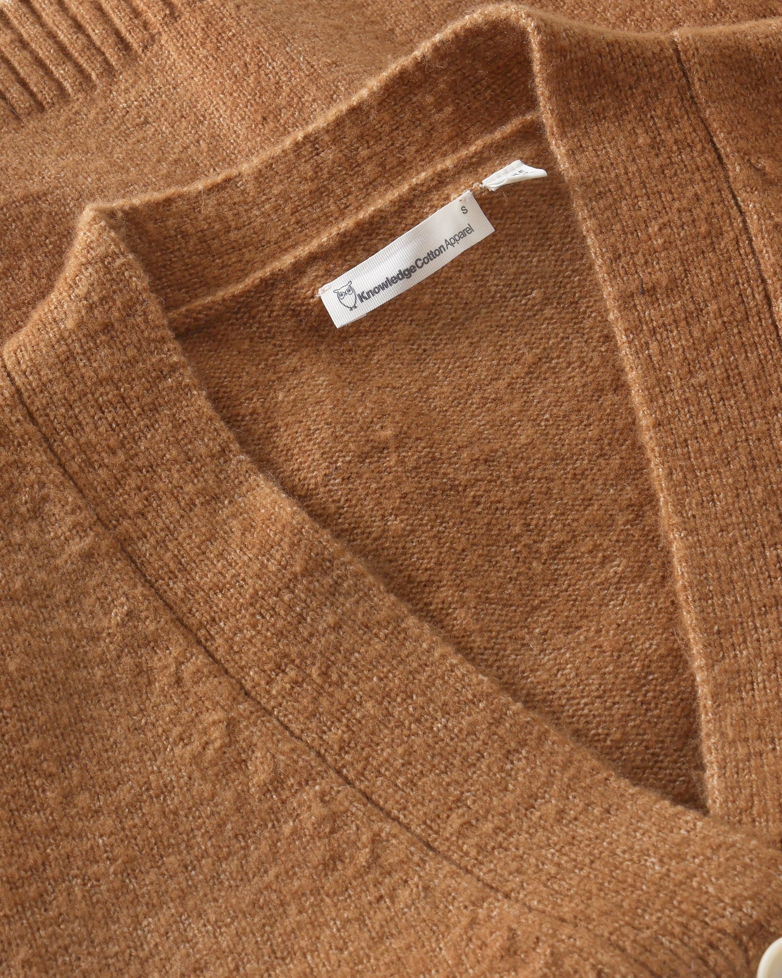KnowledgeCotton Apparel womens vegan Cardigan Soufflé Yarn Lion Brown