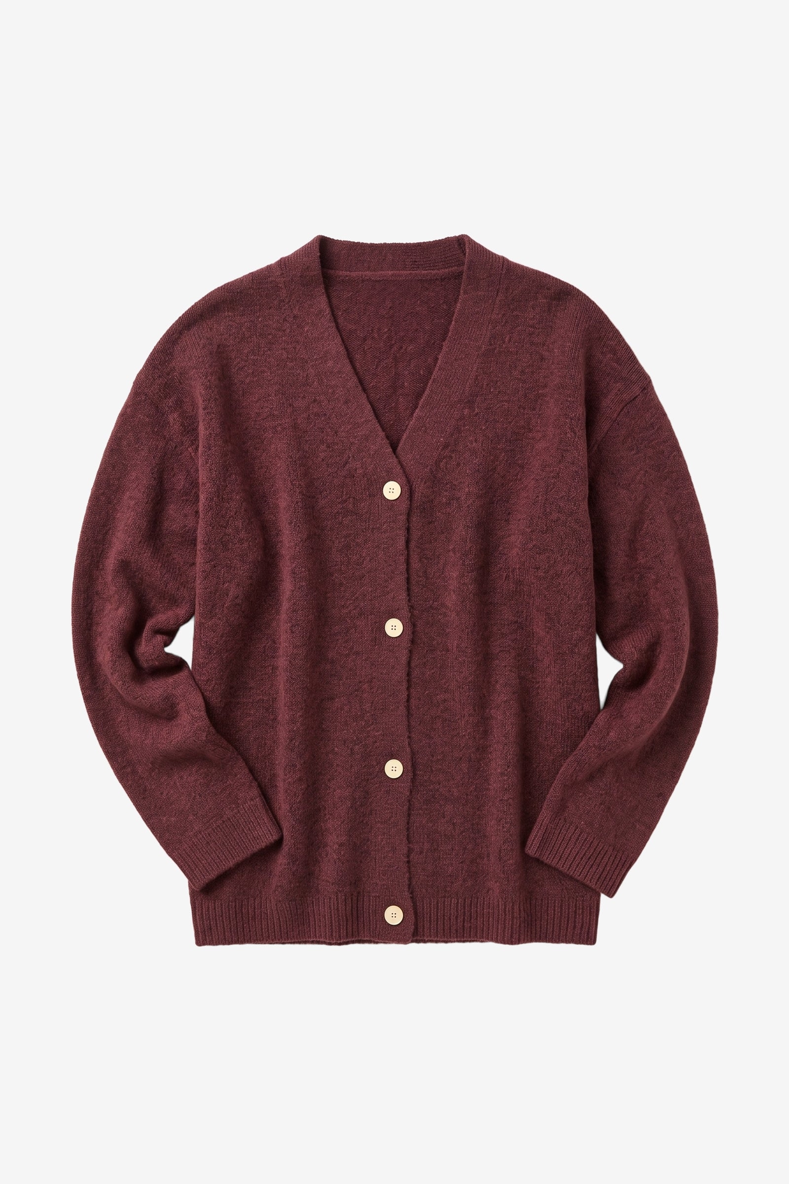 KnowledgeCotton Apparel Damen vegan Strickjacke Damen Aus Souffl&Atilde;&copy; Garn Burgunderrot