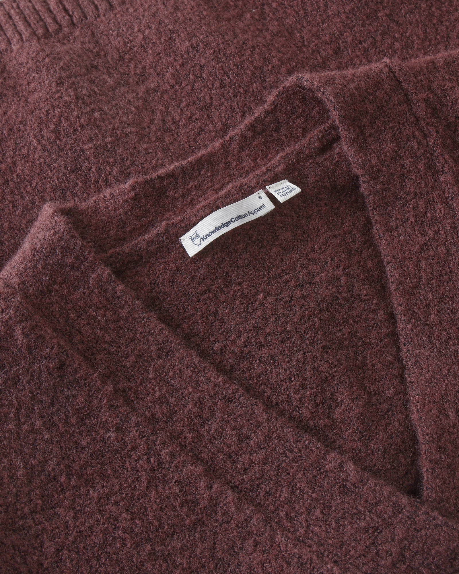 KnowledgeCotton Apparel womens vegan Cardigan Women Soufflé Yarn Burgundy