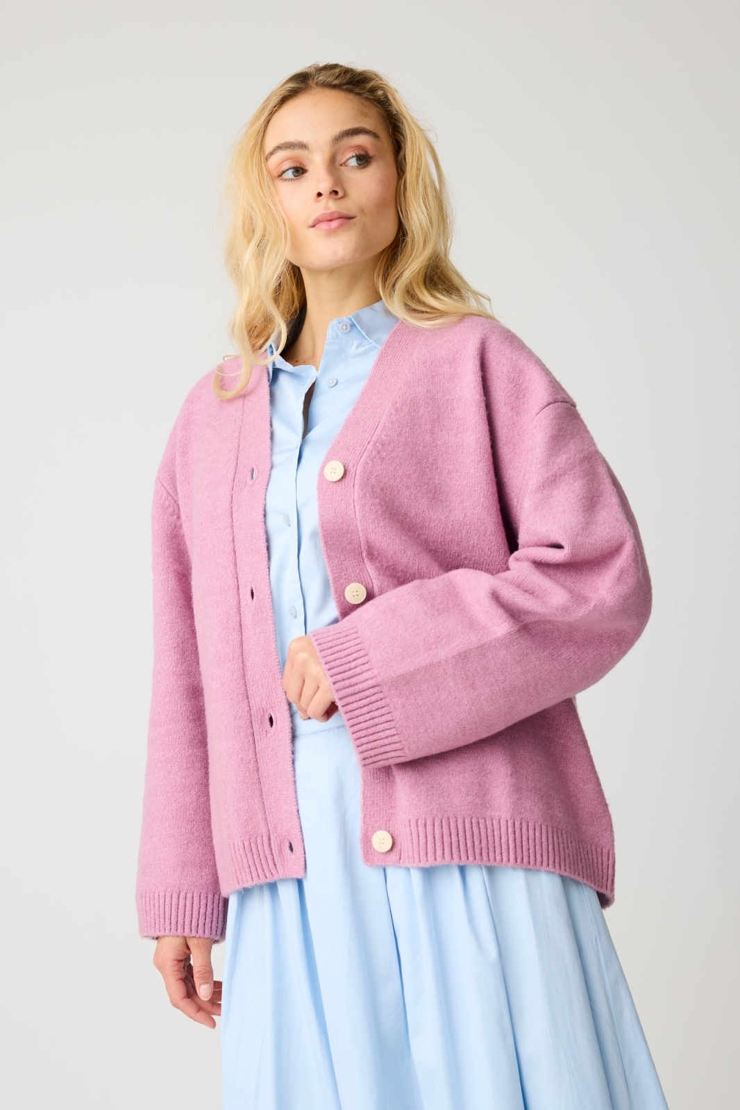 KnowledgeCotton Apparel Damen vegan Cardigan Souffl&Atilde;&copy; Garn Orchid Haze