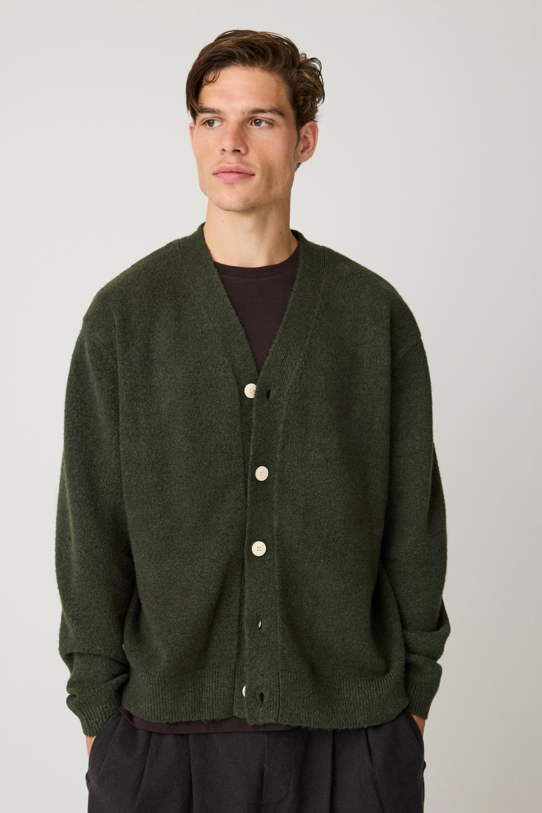 KnowledgeCotton Apparel Herren vegan Cardigan Souffl&Atilde;&copy; Garn Forest Night