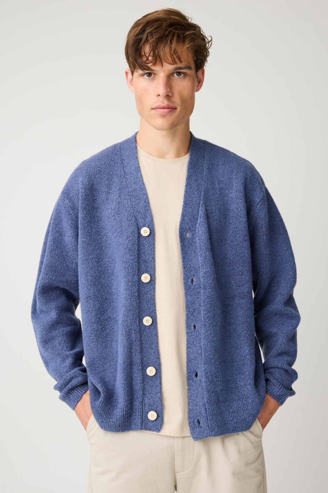 KnowledgeCotton Apparel Herren vegan Cardigan Souffl&Atilde;&copy; Garn Vintage Indigo
