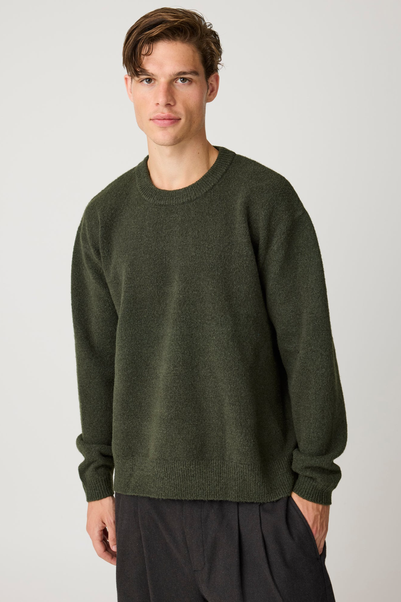 KnowledgeCotton Apparel Herren vegan Pullover Souffl&Atilde;&copy; Yarn In Der Farbe Forest Night Green