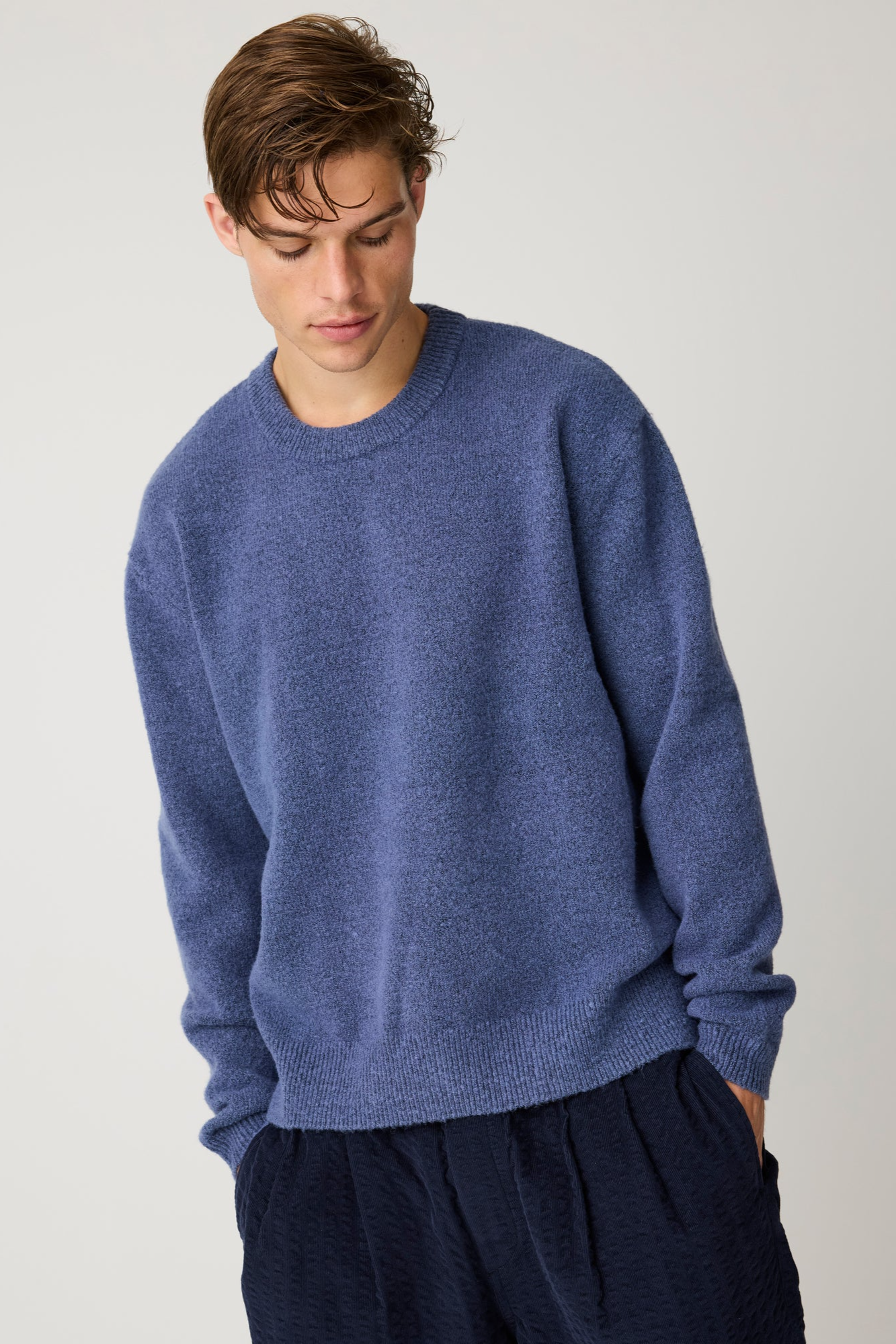 KnowledgeCotton Apparel Herren vegan Pullover Souffl&Atilde;&copy; Yarn Vintage Indigo