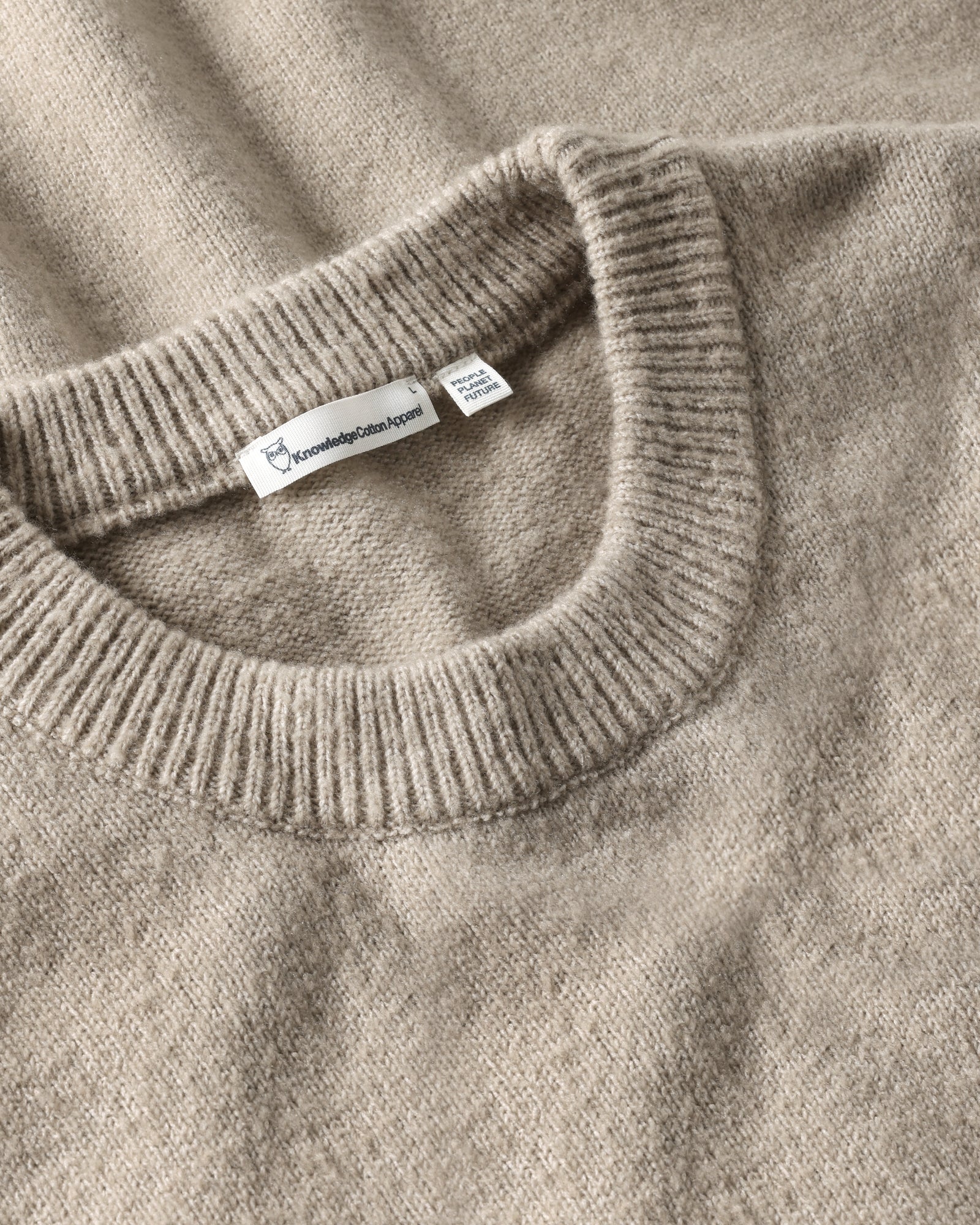 KnowledgeCotton Apparel men vegan Sweater Soufflé Yarn Light Feather Gray