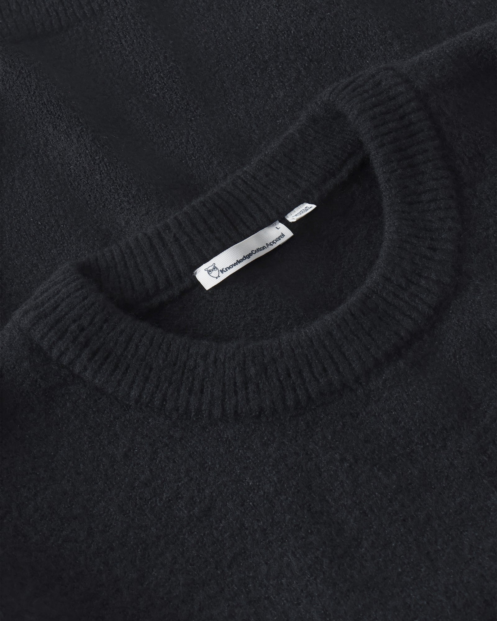 KnowledgeCotton Apparel men vegan Sweater Soufflé Yarn Black Jet