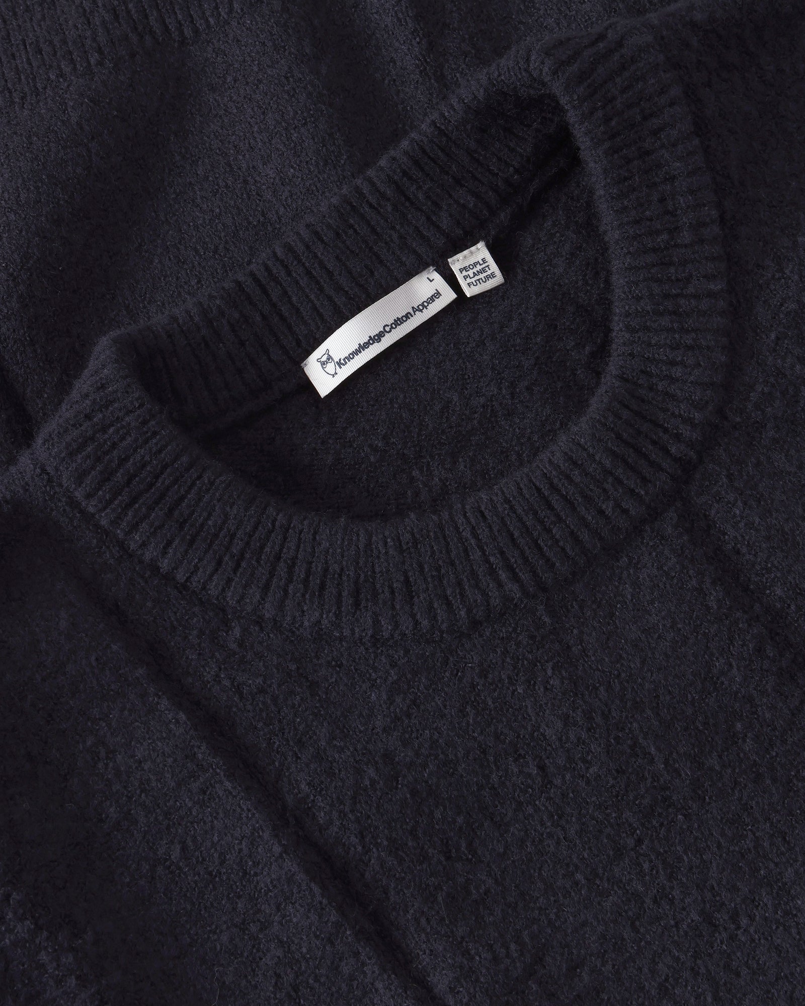 KnowledgeCotton Apparel men vegan Sweater Soufflé Yarn Night Sky Blue