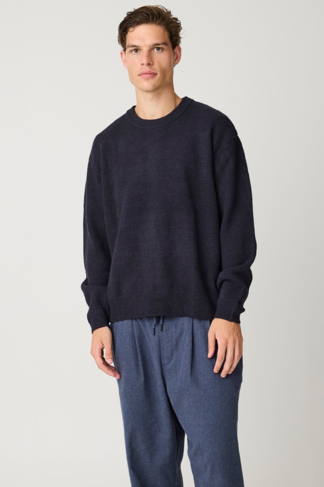 KnowledgeCotton Apparel Herren vegan Pullover Aus Souffl&Atilde;&copy; Garn Nachtblau