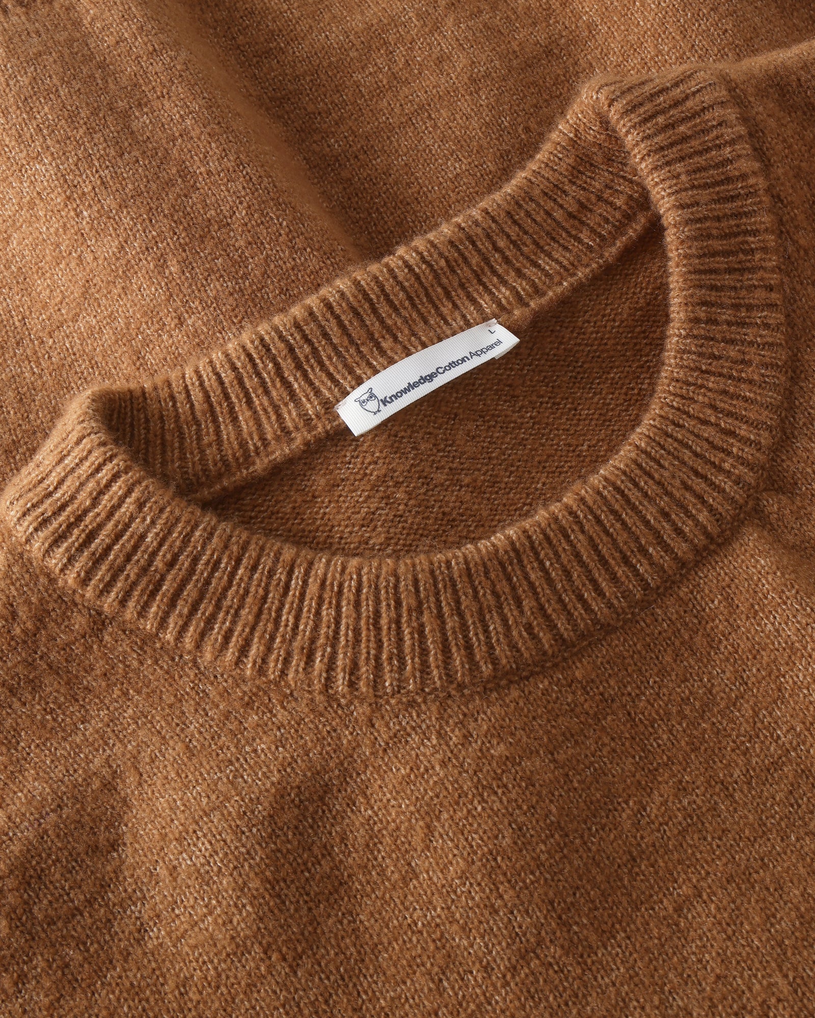 KnowledgeCotton Apparel men vegan Sweater Soufflé Yarn Lion Brown