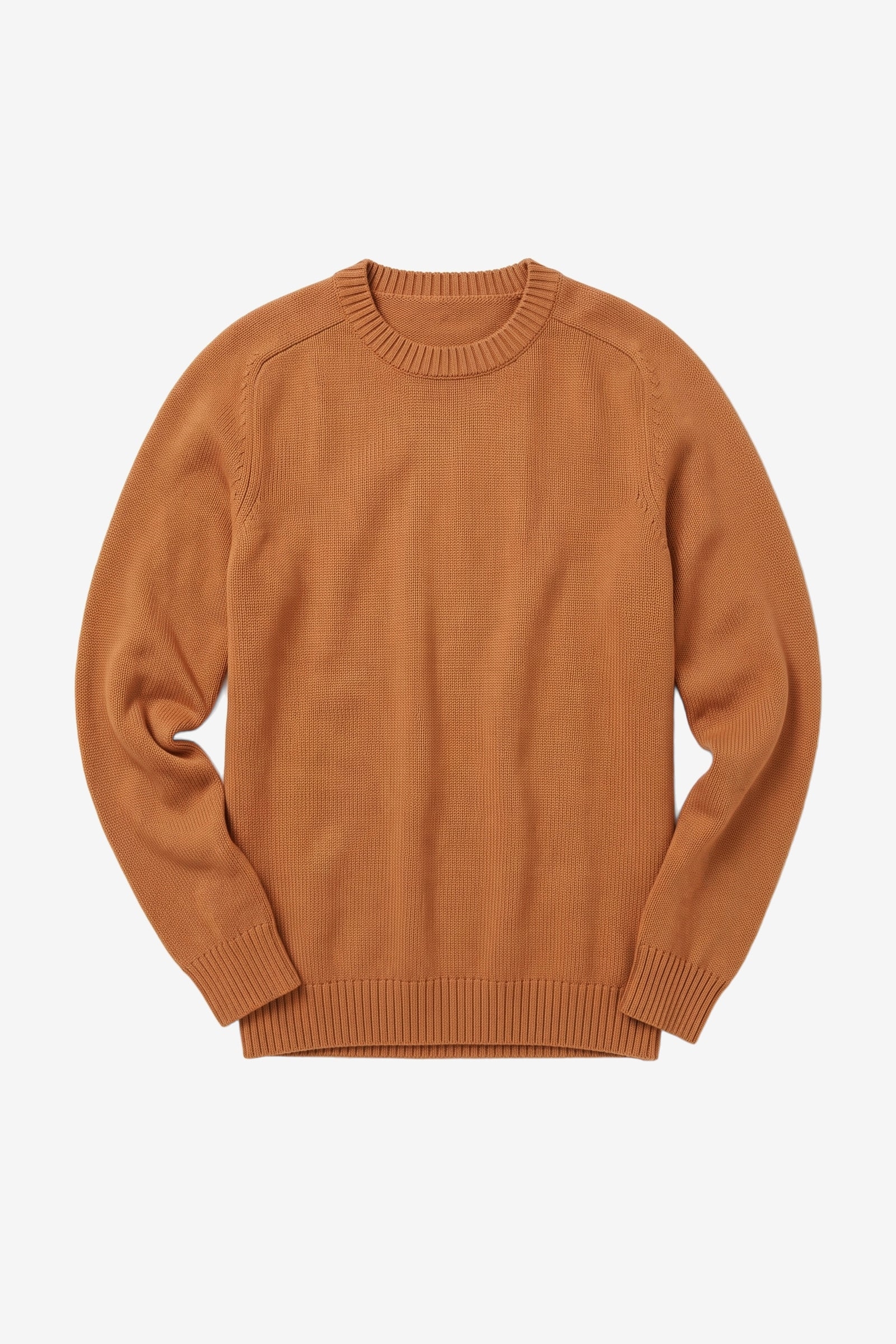 KnowledgeCotton Apparel Herren vegan Strickpullover Einfarbig Rundhalsausschnitt L&Atilde;&para;wenmuster Braun