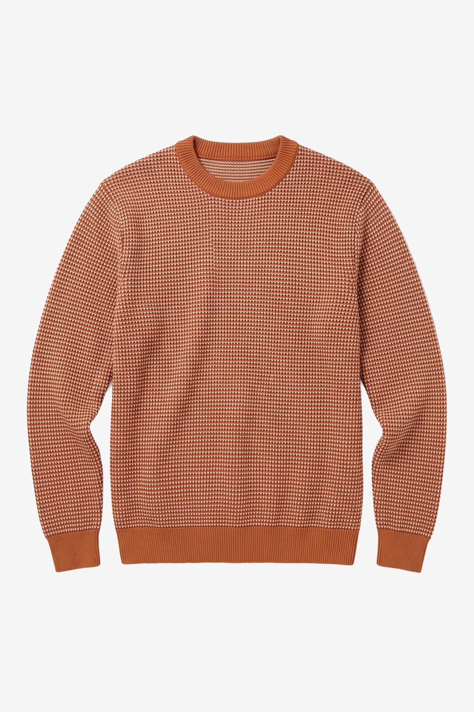 KnowledgeCotton Apparel Herren vegan Pullover Jacquard Rundhalsausschnitt L&Atilde;&para;wenmotiv, Braun