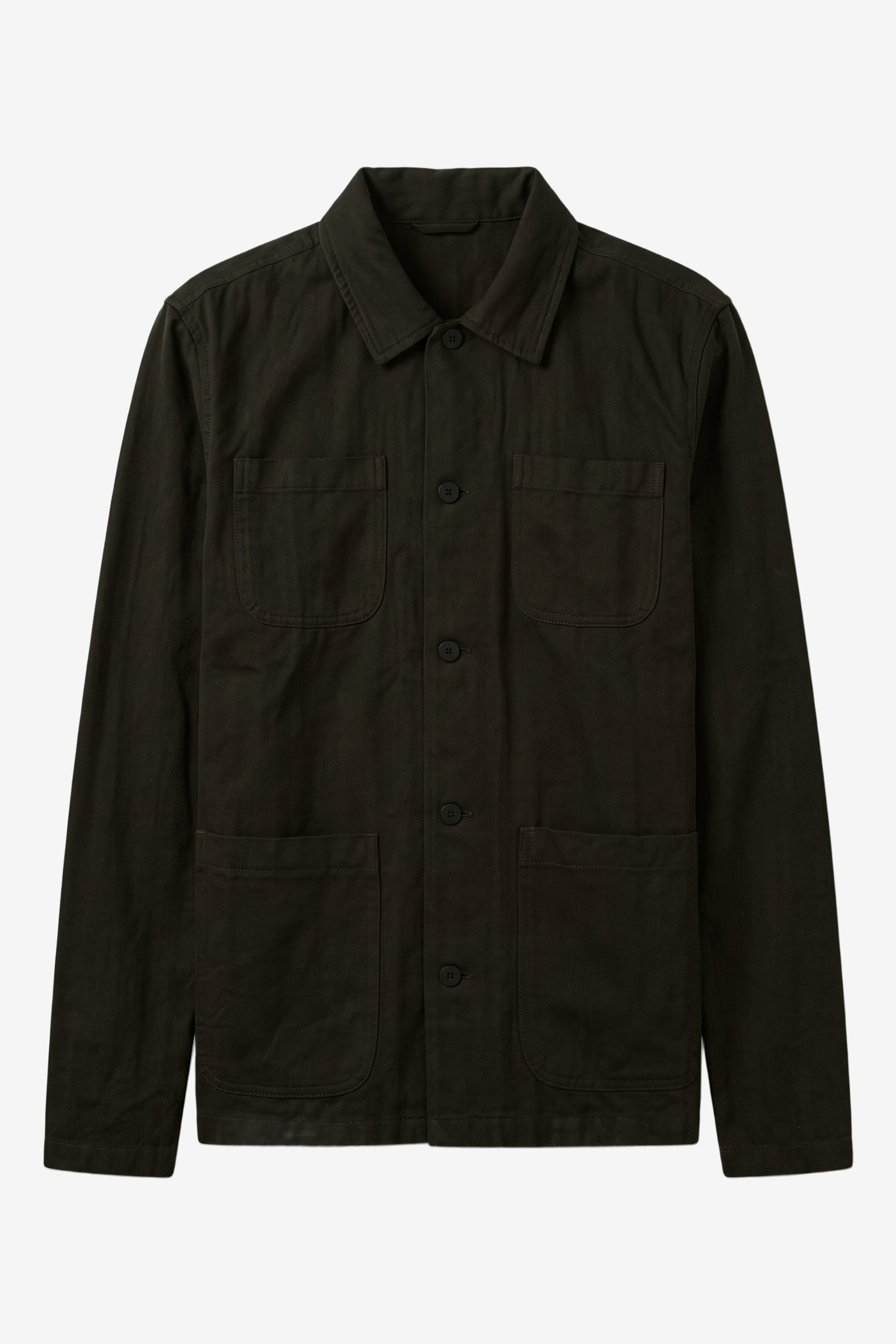 KnowledgeCotton Apparel men vegan Overshirt Herringbone Forest Night Green