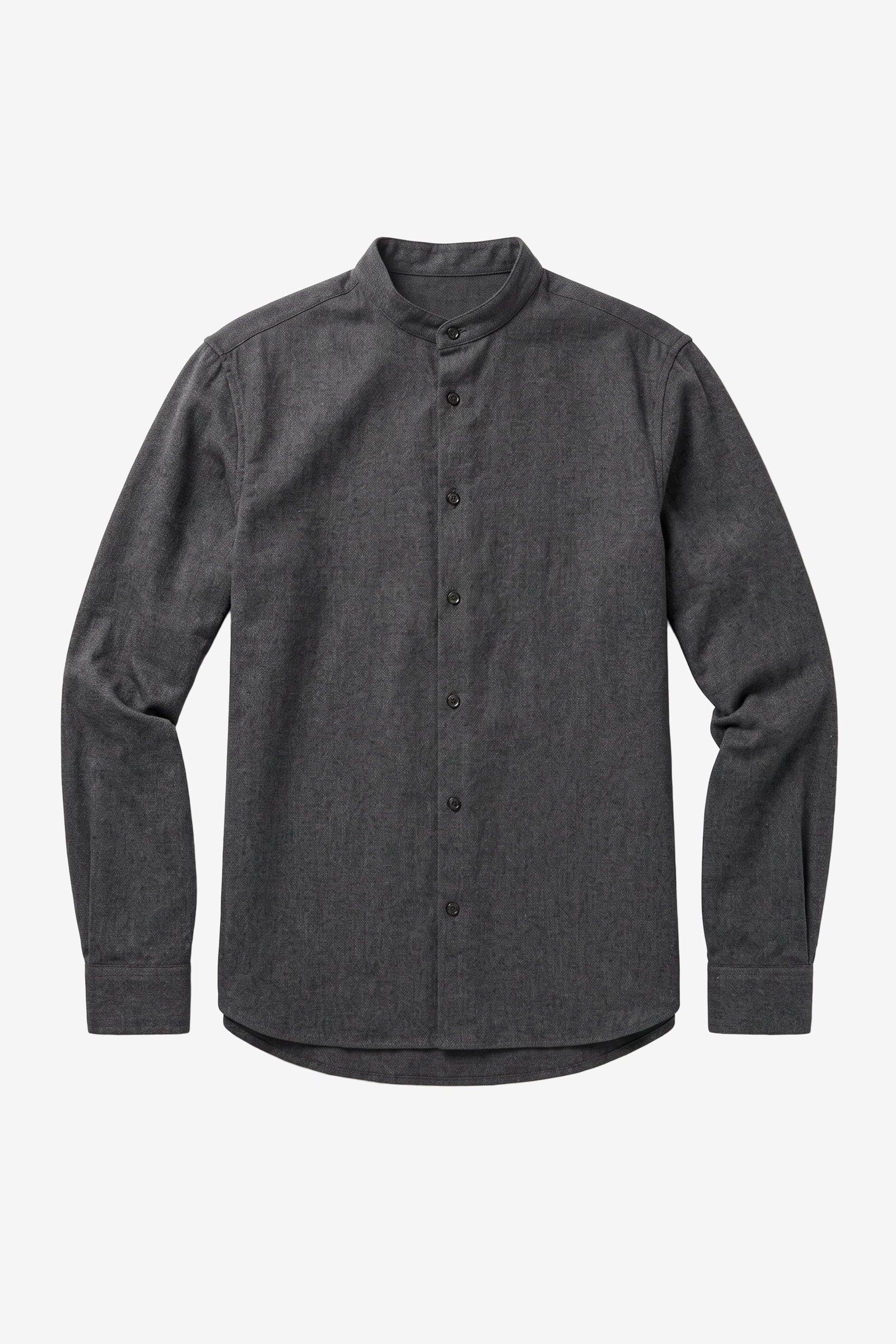 KnowledgeCotton Apparel Herren vegan Hemd Arch Regular Flanell Dunkelgrau Meliert