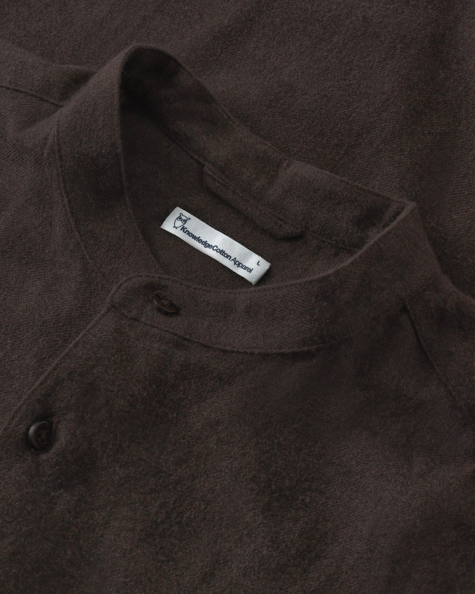 KnowledgeCotton Apparel men vegan Shirt Arch Regular Flannel Chocolate Torte