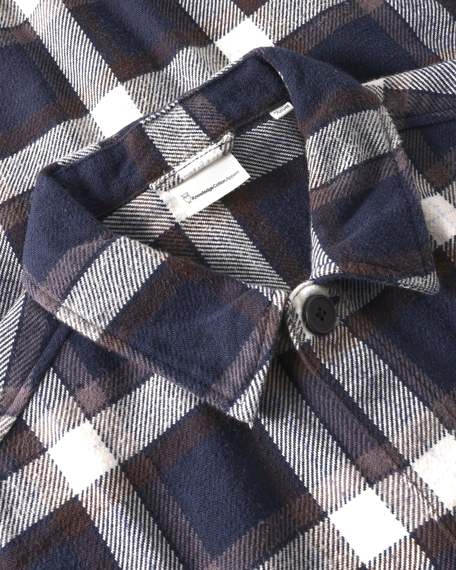 KnowledgeCotton Apparel men vegan Overshirt Flannel Check Navy