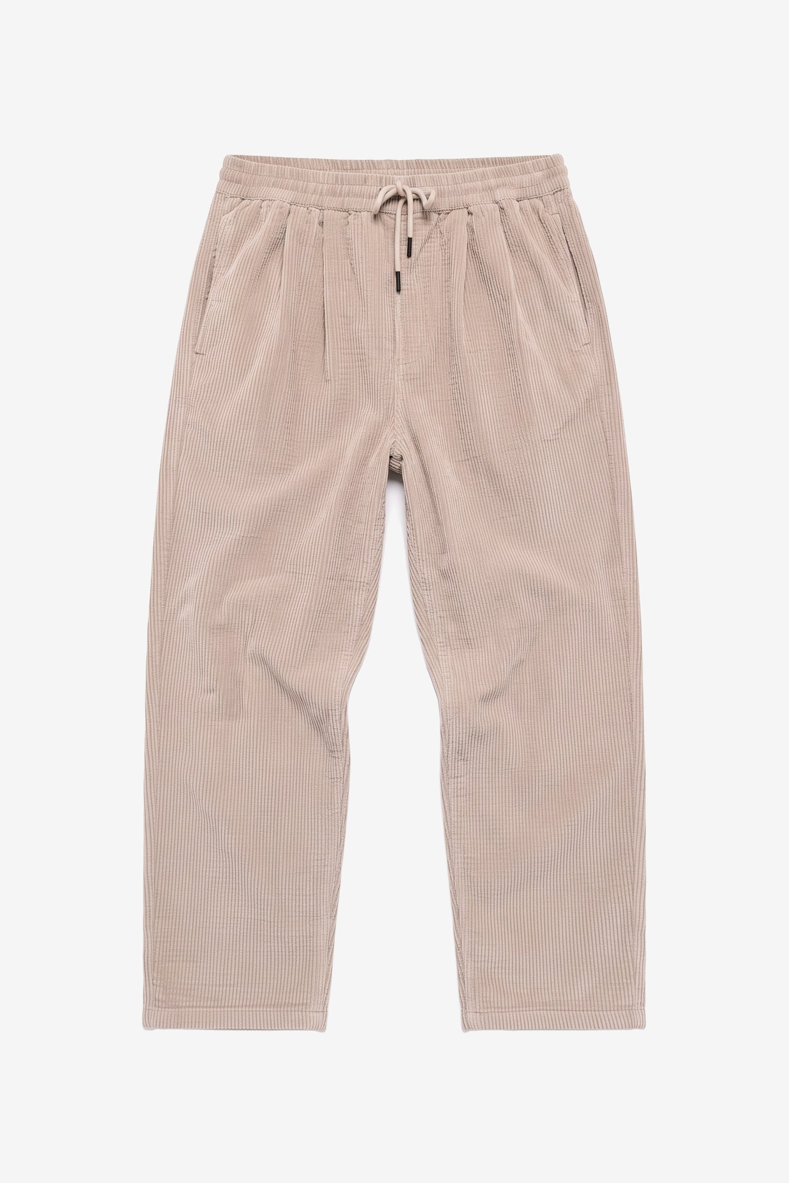 KnowledgeCotton Apparel Damen vegan Hose Hazy Lockere Passform Cord Helles Federgrau
