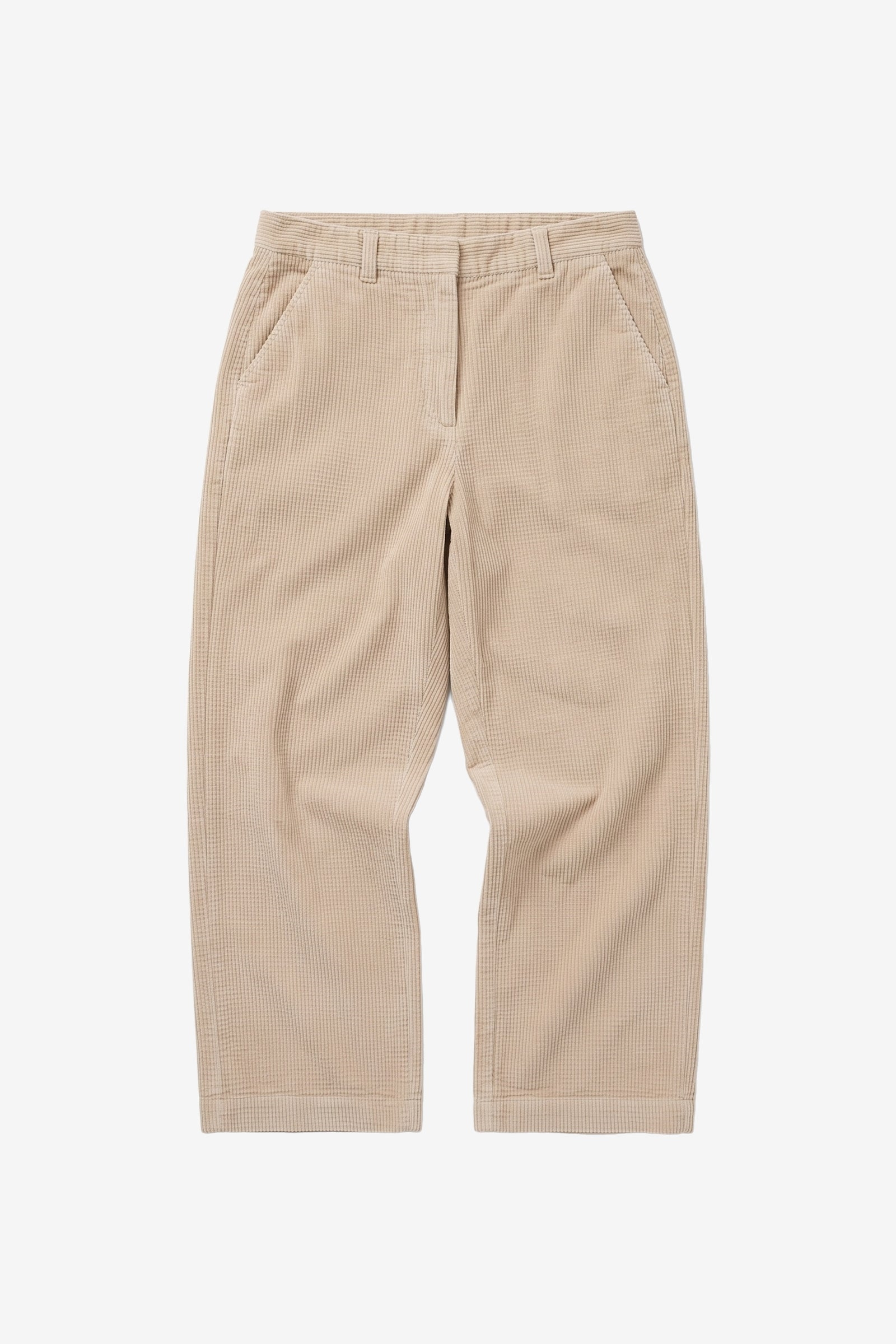 KnowledgeCotton Apparel Damen vegan Hose Bora Weit Cord Hell Federgrau