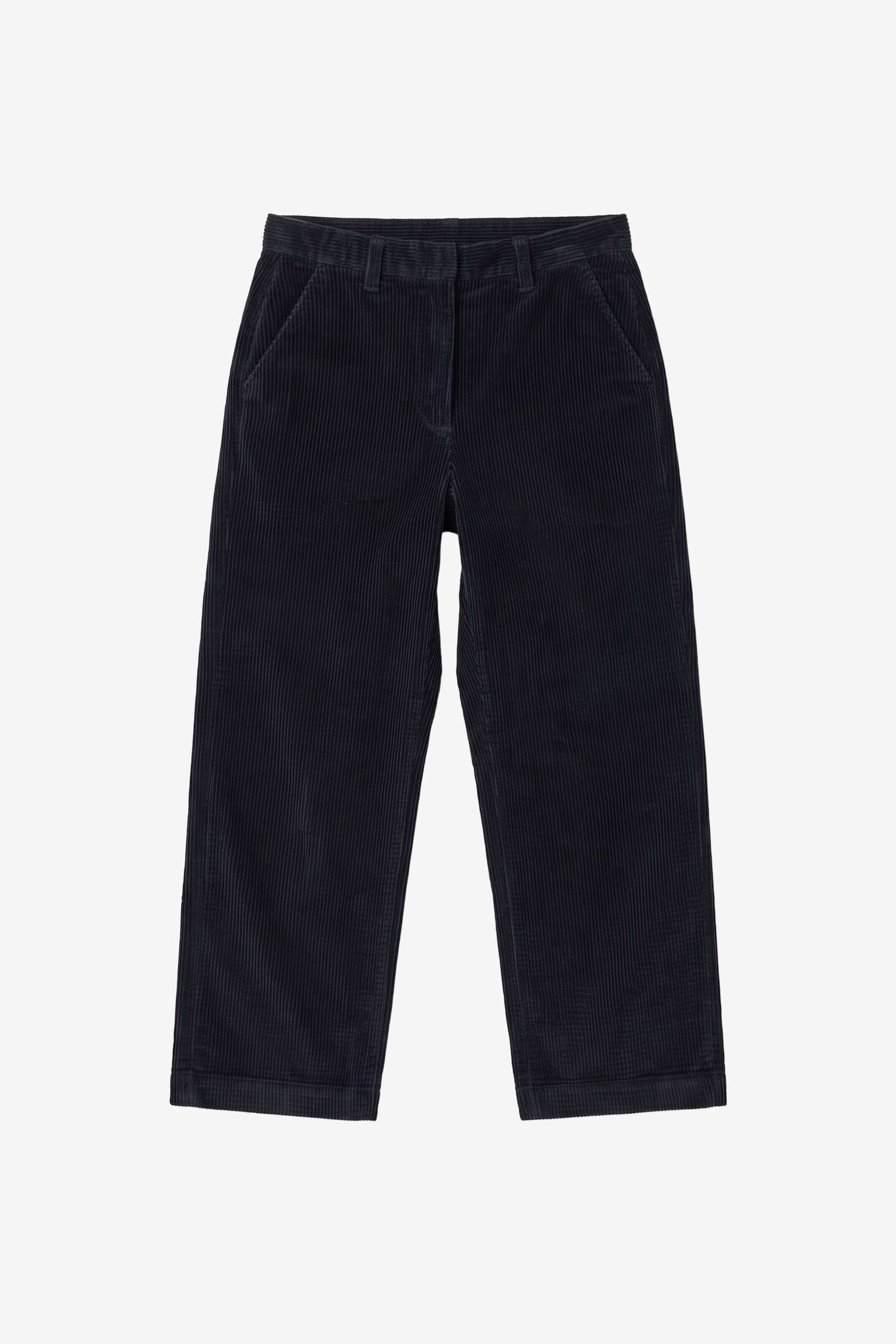 KnowledgeCotton Apparel Damen vegan Hose Bora Wide Cord Schwarz Jet
