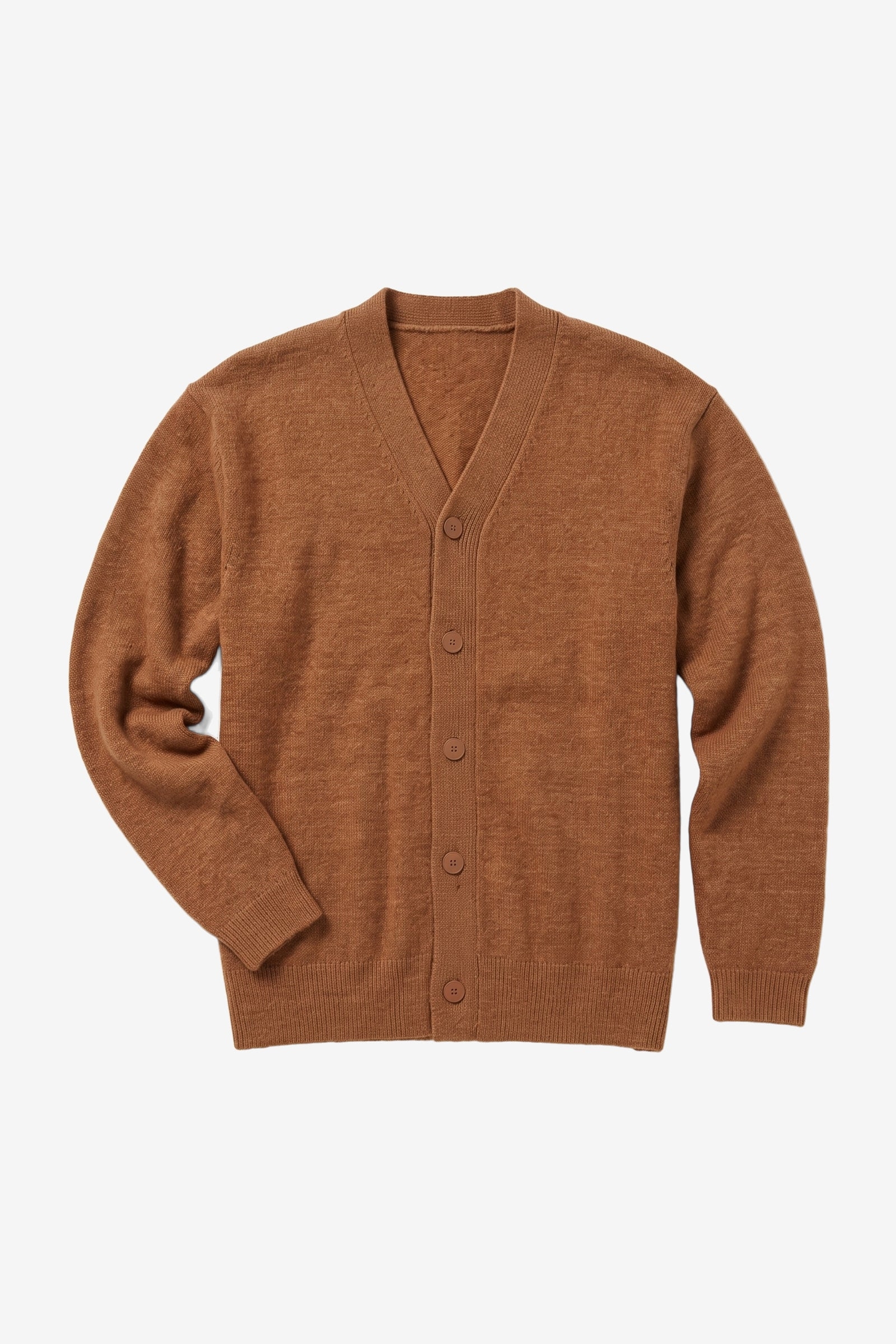 KnowledgeCotton Apparel Herren vegan Strickjacke Herren Aus Souffl&Atilde;&copy; Garn In Lion Brown