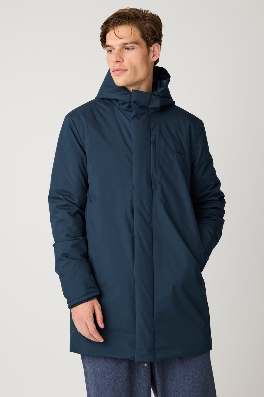 KnowledgeCotton Apparel men vegan Parka Soft Shell Total Eclipse Blue