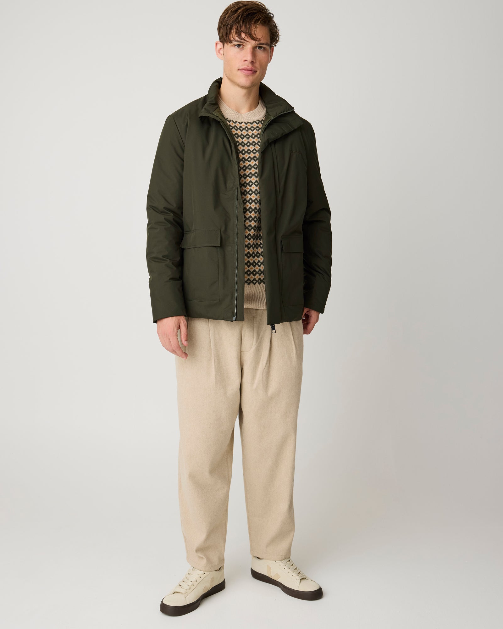 KnowledgeCotton Apparel men vegan Jacket Soft Shell Forest Night Green