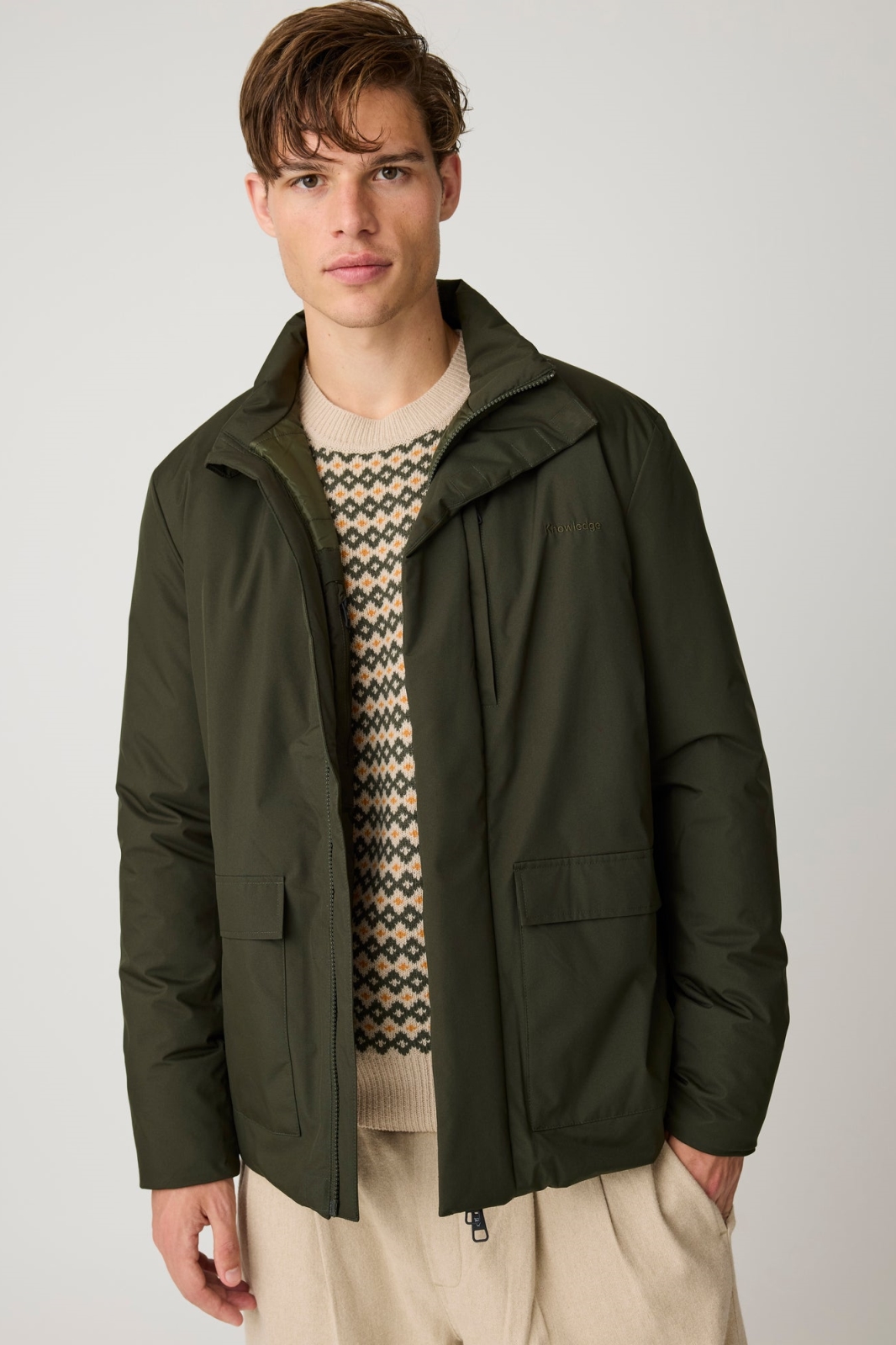 KnowledgeCotton Apparel Herren vegan Softshell Jacke Forest Night Green