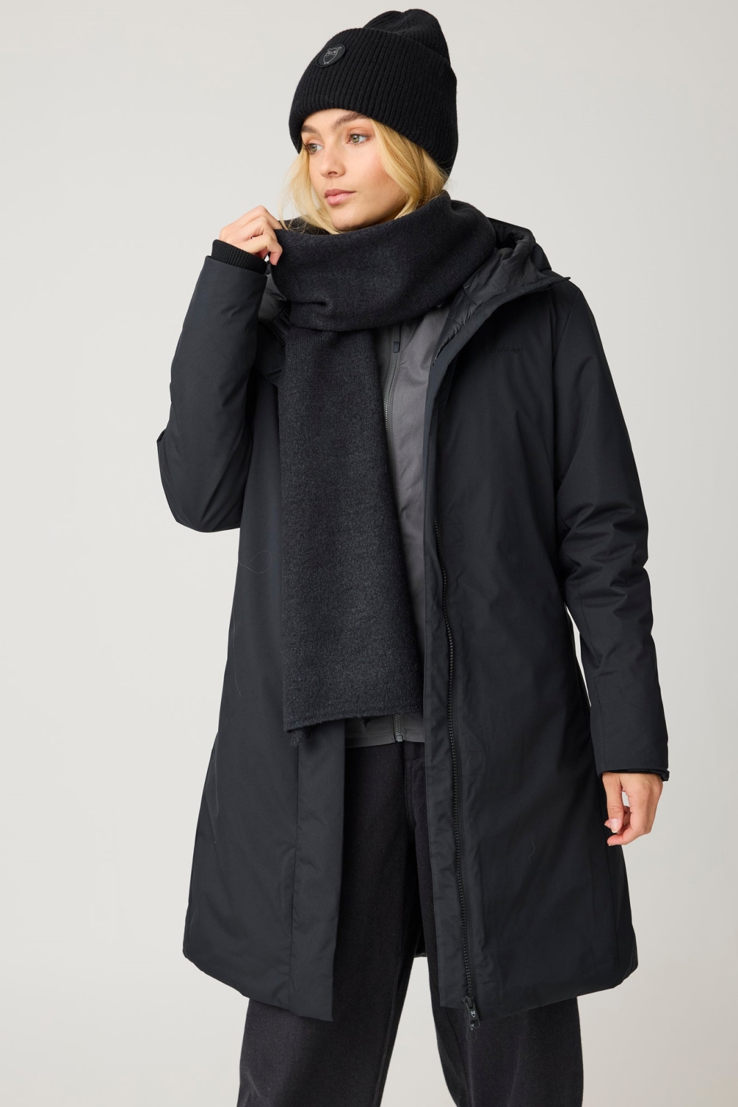 KnowledgeCotton Apparel womens vegan Parka Soft Shell Black