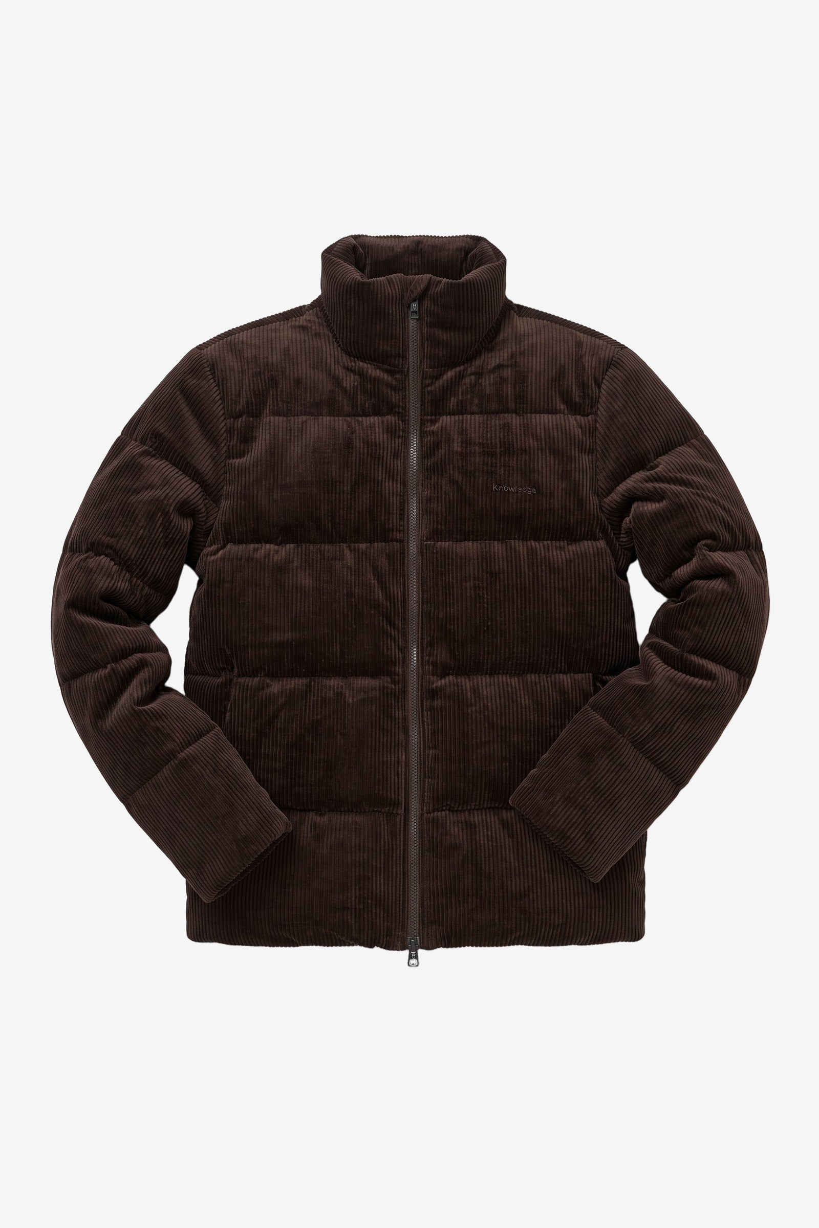 KnowledgeCotton Apparel men vegan Puffer Jacket Corduroy Chocolate Torte
