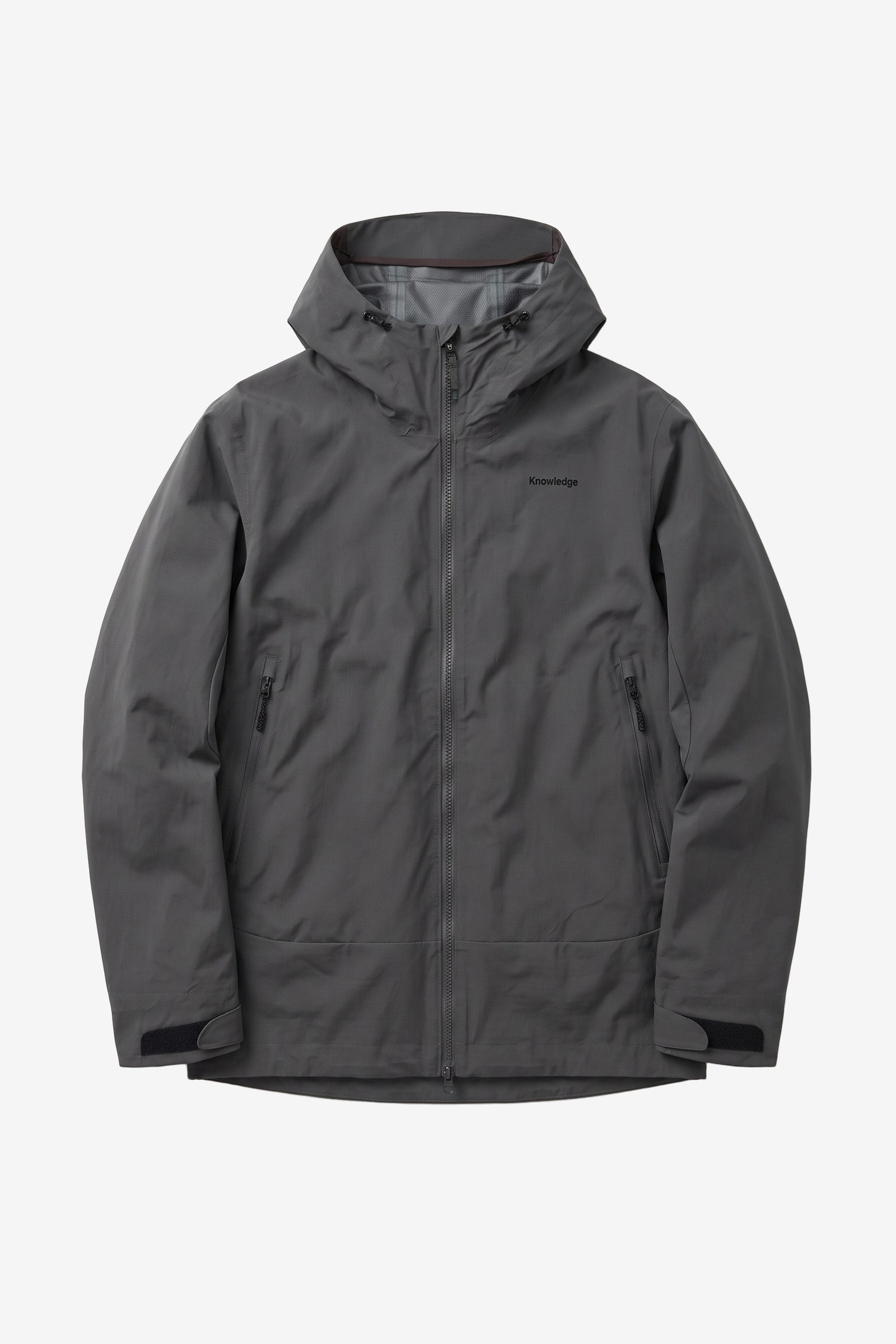 KnowledgeCotton Apparel men vegan Shell Jacket Vent Canvas 200 Volcanic Ash