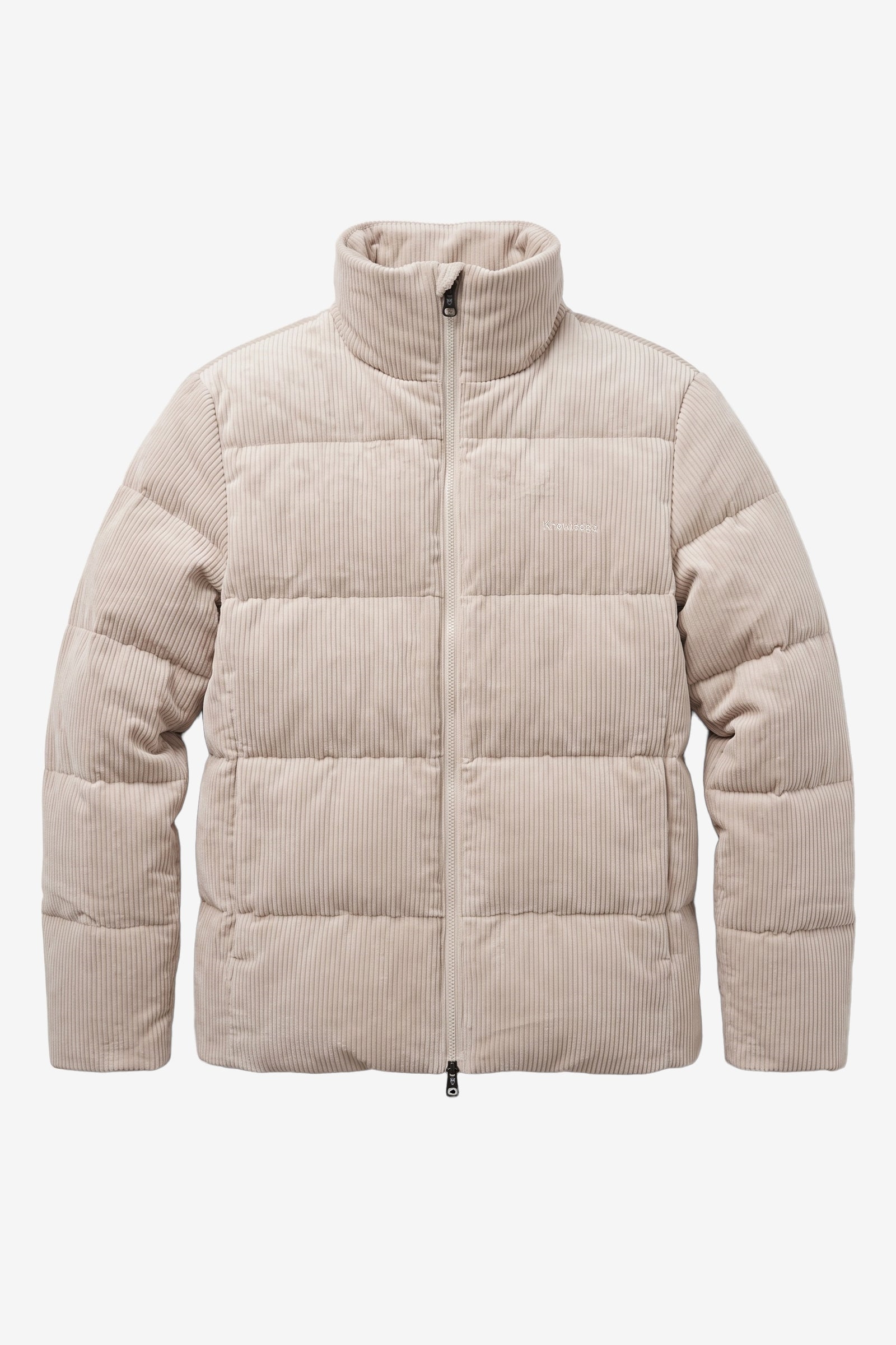 KnowledgeCotton Apparel men vegan Puffer Jacket Corduroy Light Feather Gray