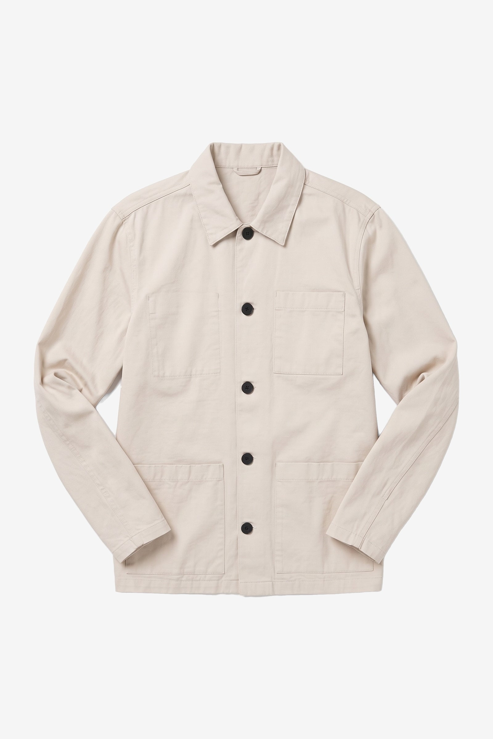KnowledgeCotton Apparel men vegan Overshirt Twill Light Feather Gray