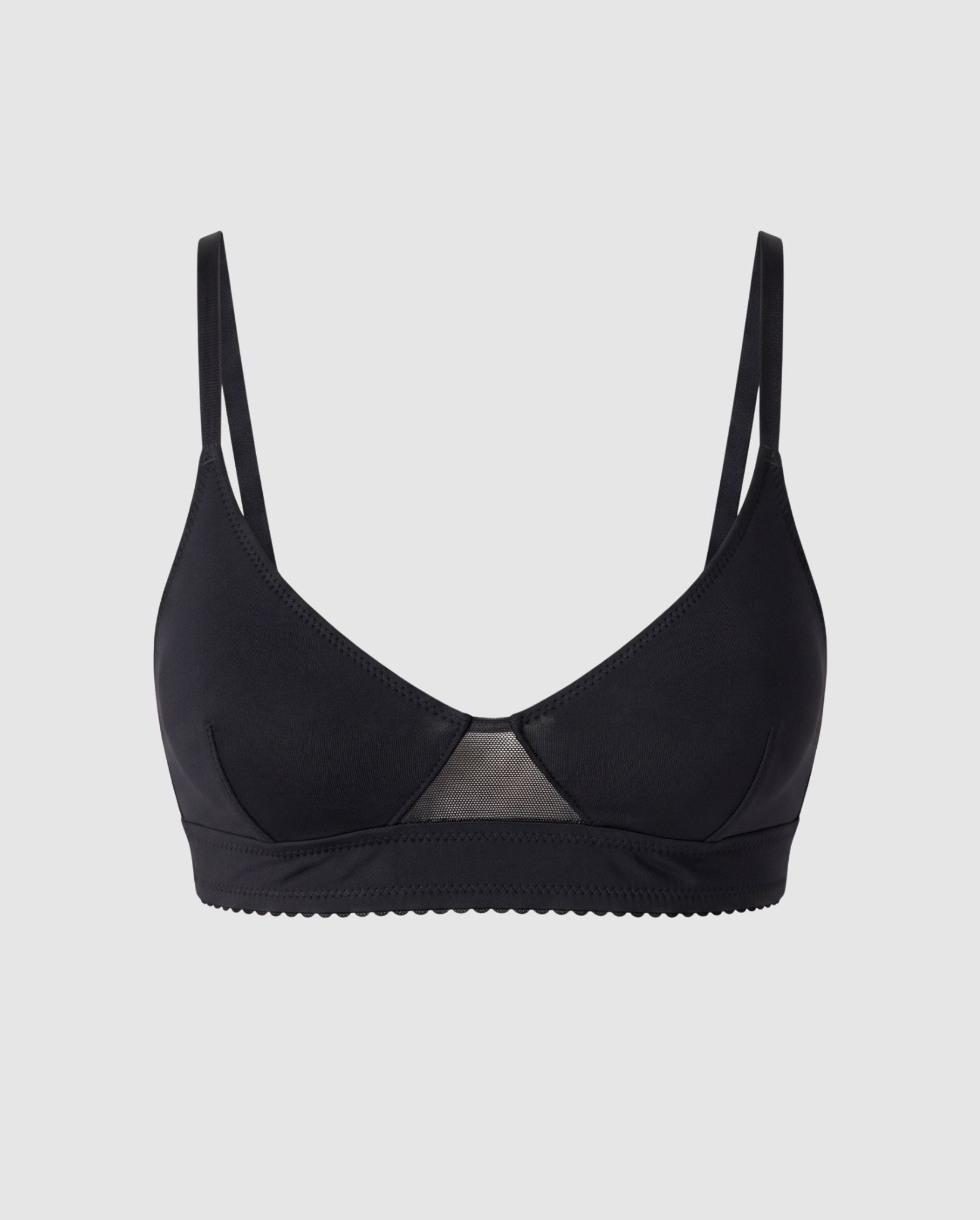 Understatement womens vegan Bralette Opaque Triangle Scoop Black