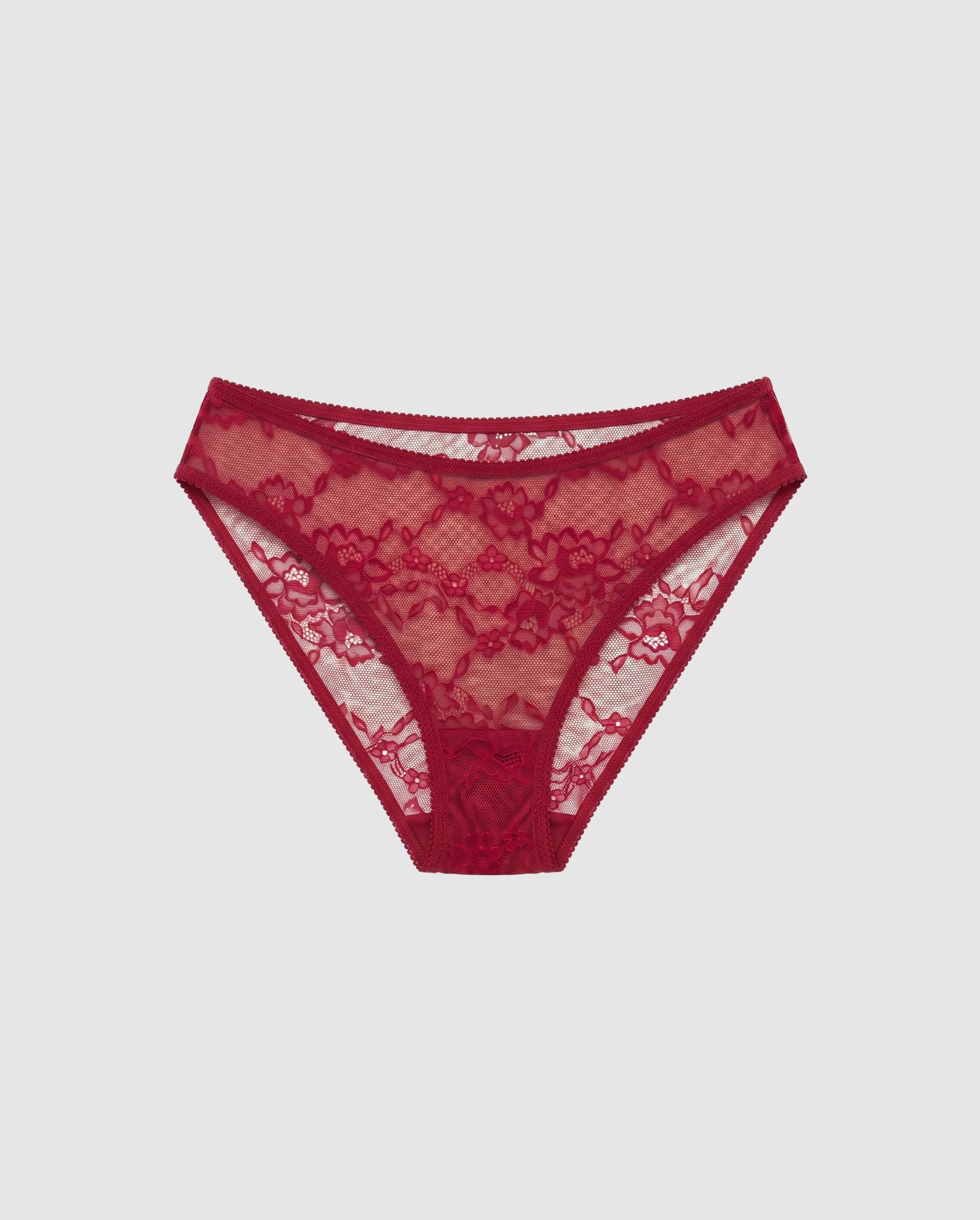 Understatement womens vegan Midi Briefs Lace Rumba Red