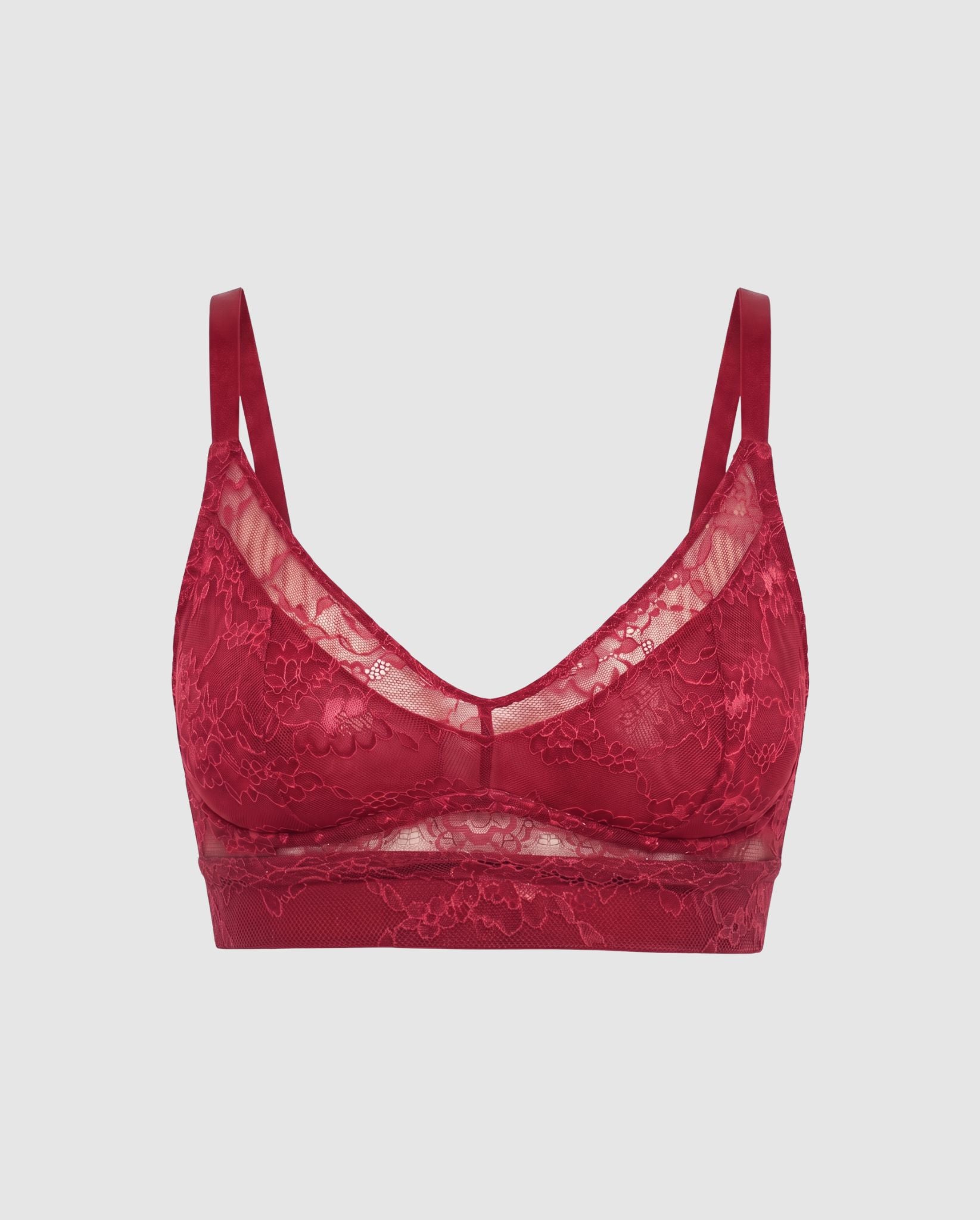 Understatement womens vegan Bralette Lace Support Plus Rumba Red