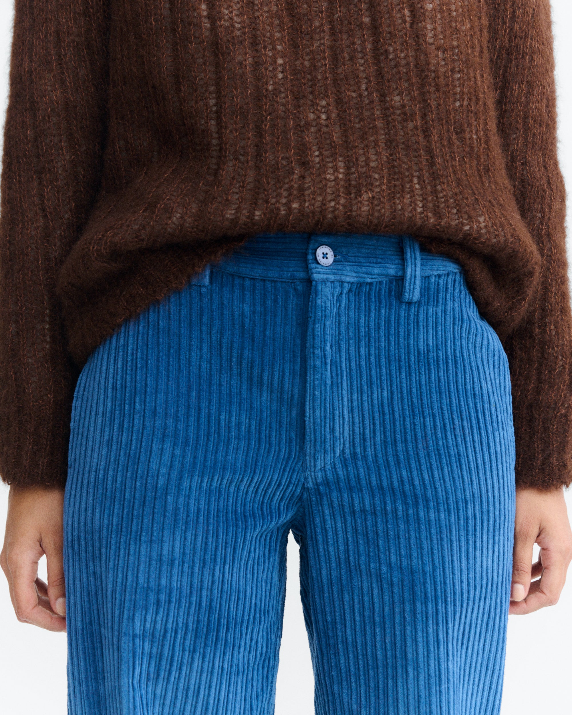 Thinking MU womens vegan Pants Straight Corduroy Serena Blue