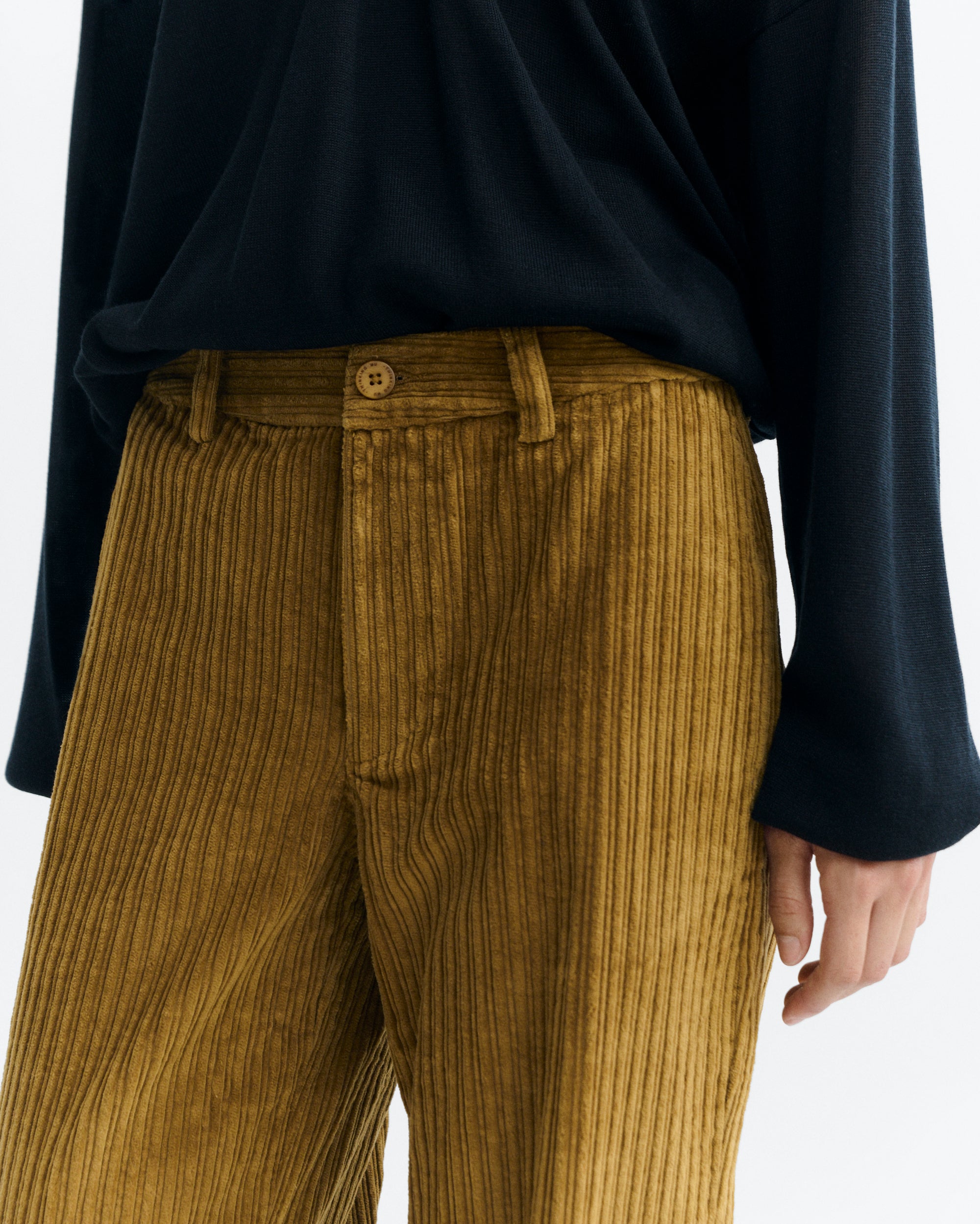 Thinking MU womens vegan Pants Straight Corduroy Serena Brown