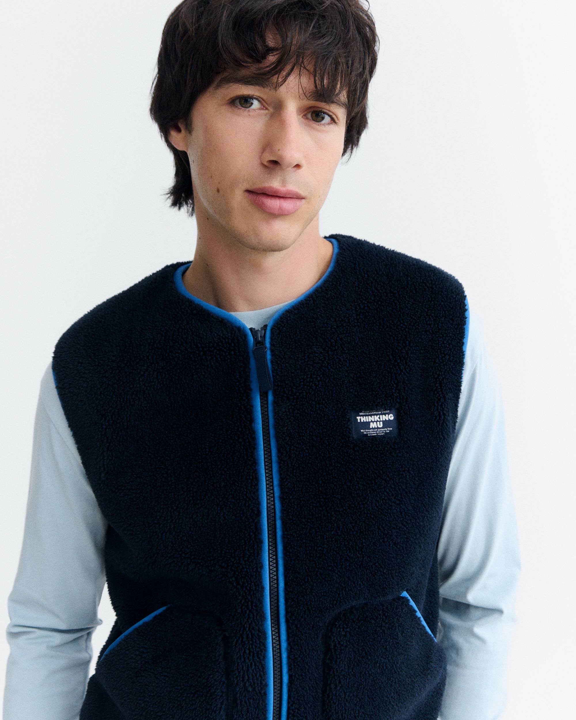 Thinking MU men vegan Vest Troy Blue