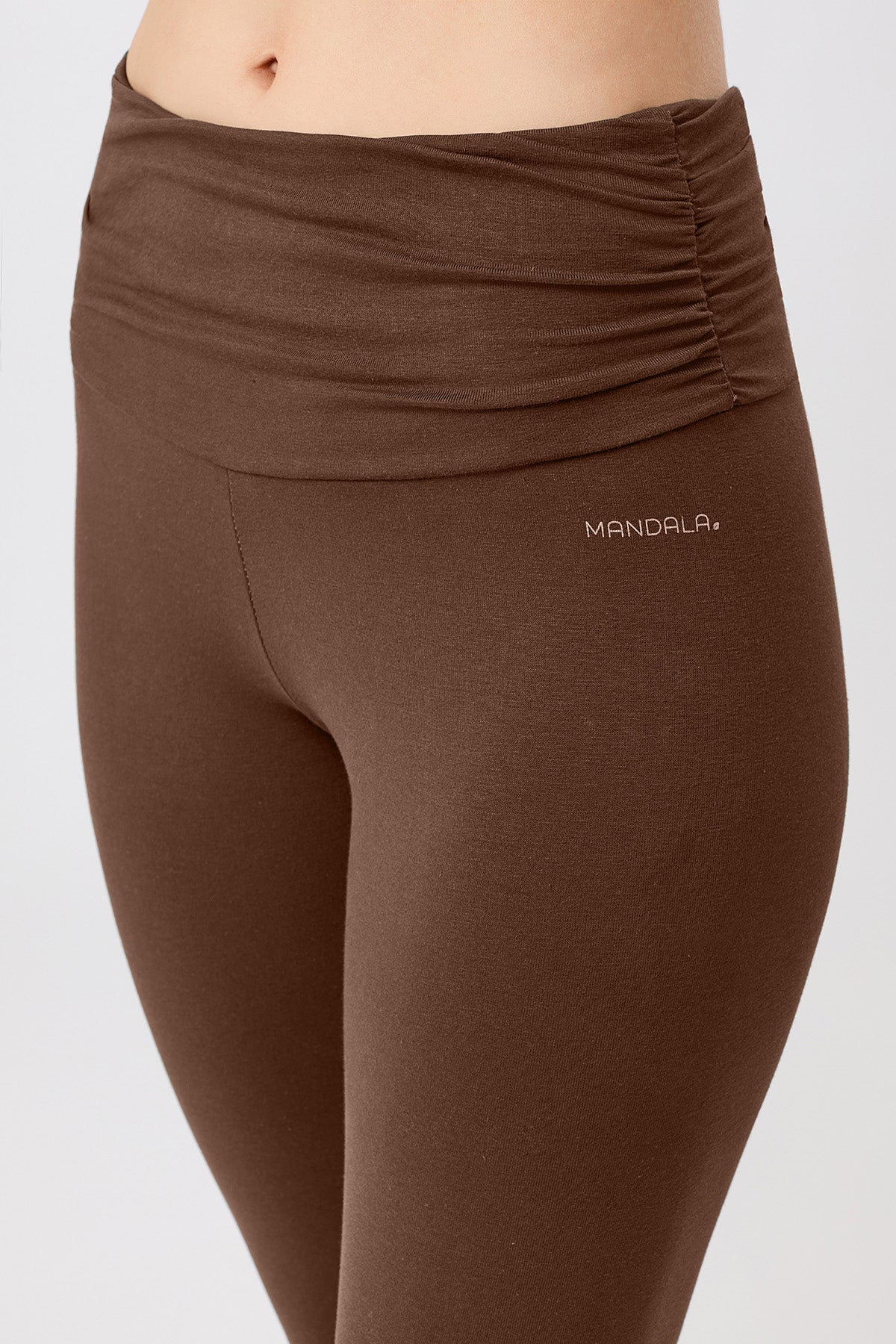 MANDALA womens vegan Tights Pilates Wilderness Brown