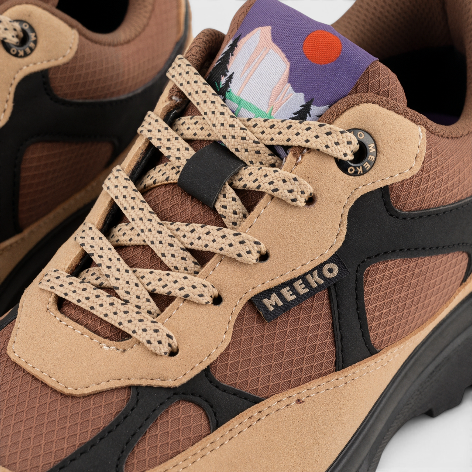 MEEKO men vegan Sneakers Nanuk Chocolate Brown